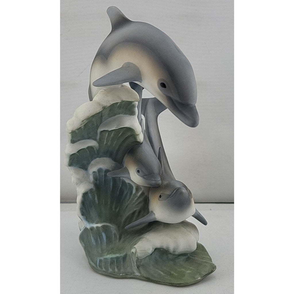 Homco 1994 Masterpiece Porcelain "Endangered Species DOLPHINS" Figurine