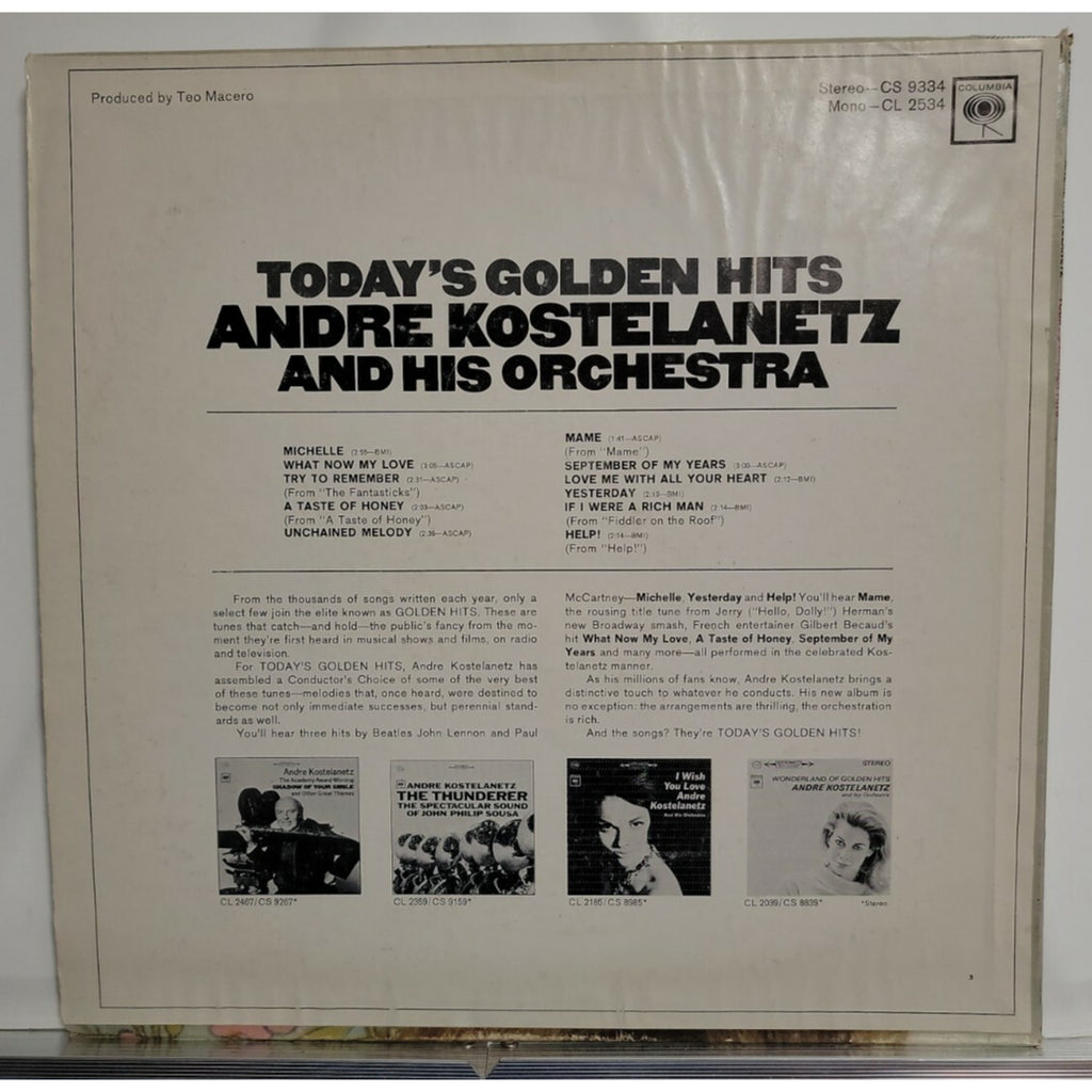 Andre Kostelanetz And His Orchestra – Today's Golden Hits (Vinyl)