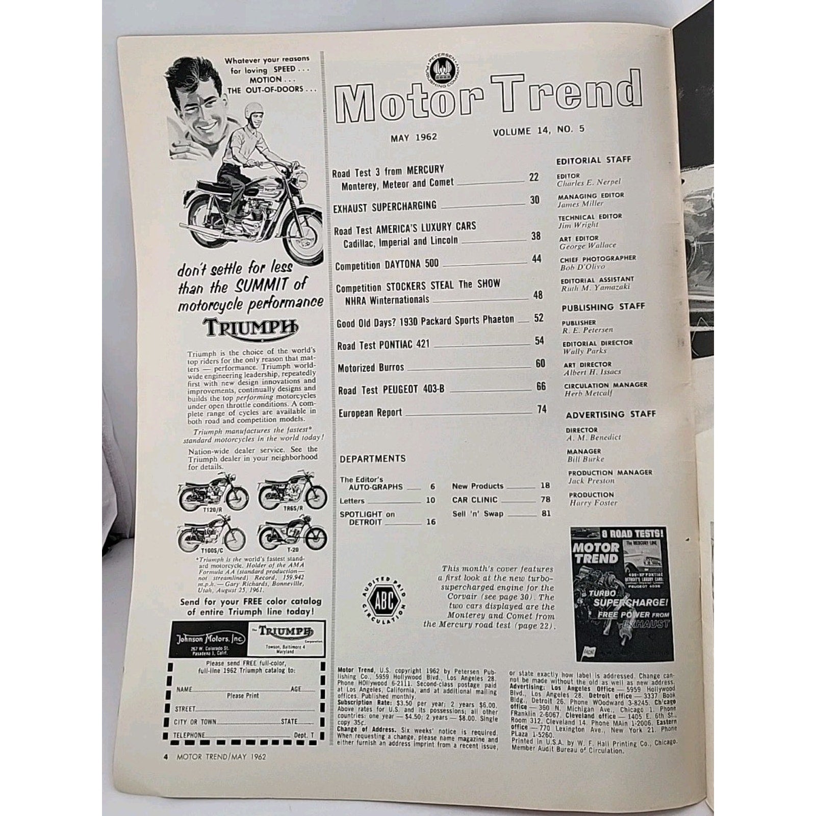 Motor Trend Magazine - May 1962 - Volume 14 No. 5