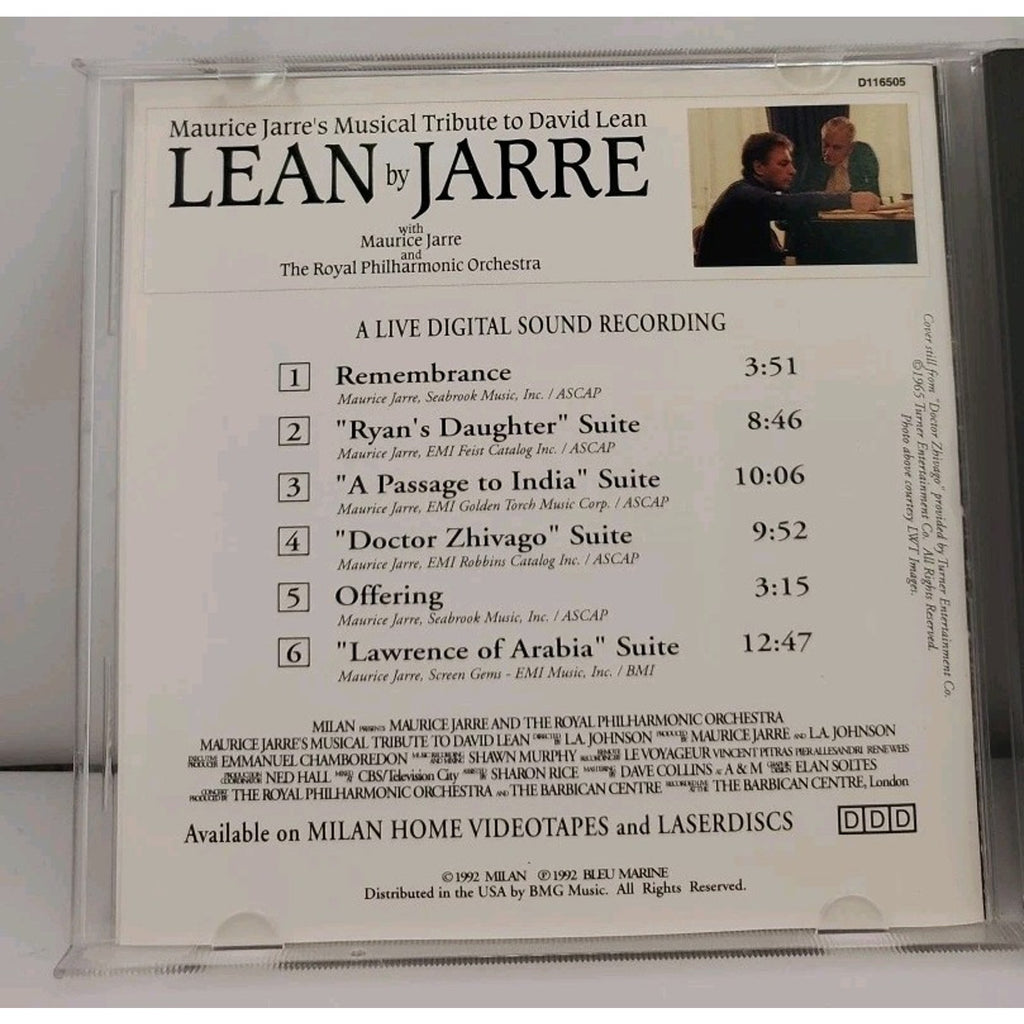 Lean by Jarre by Maurice Jarre (CD, Oct-1992, Milan)