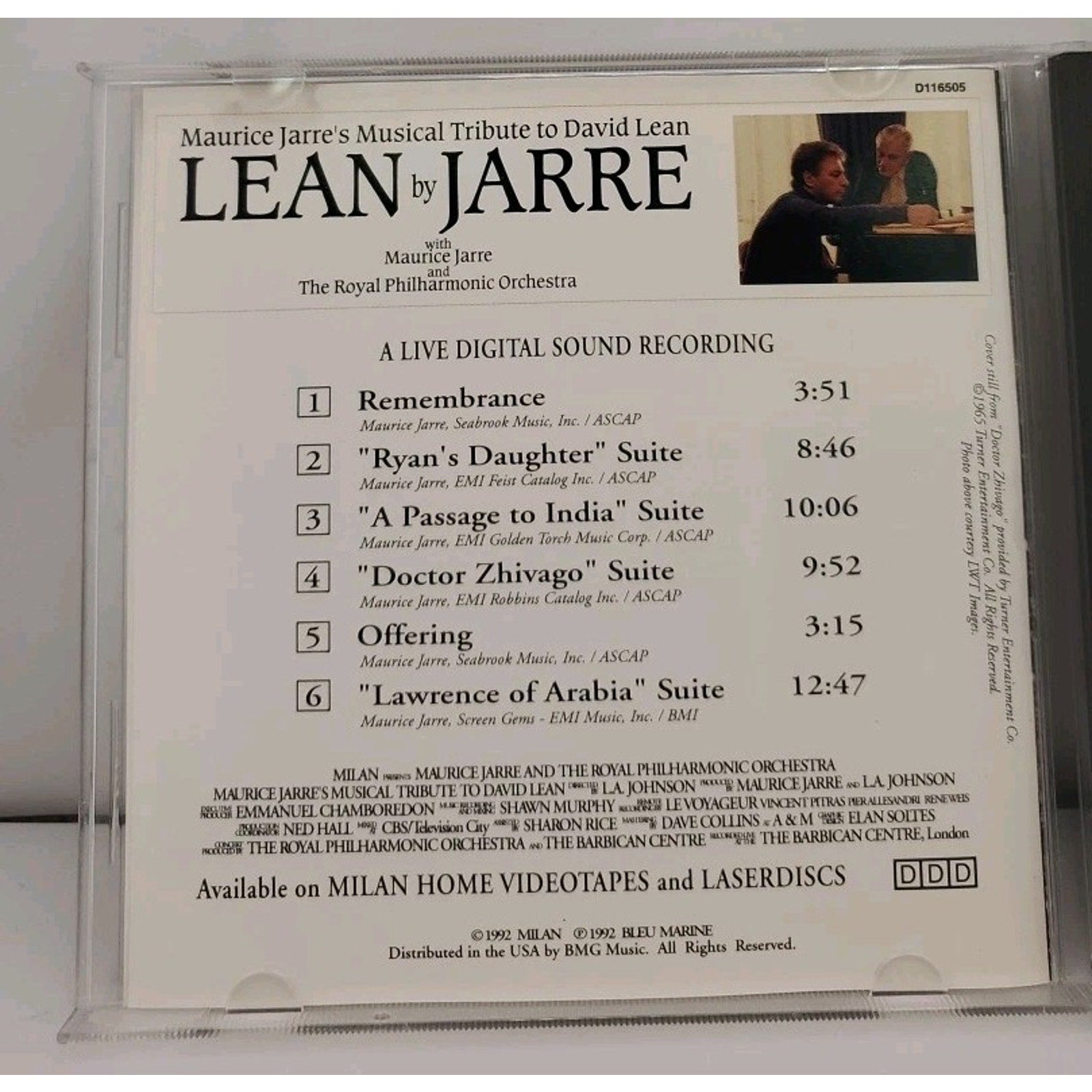 Lean by Jarre by Maurice Jarre (CD, Oct-1992, Milan)