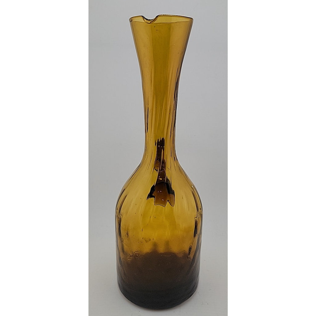 Long Neck Loop Handle Amber Flower Vase 11"