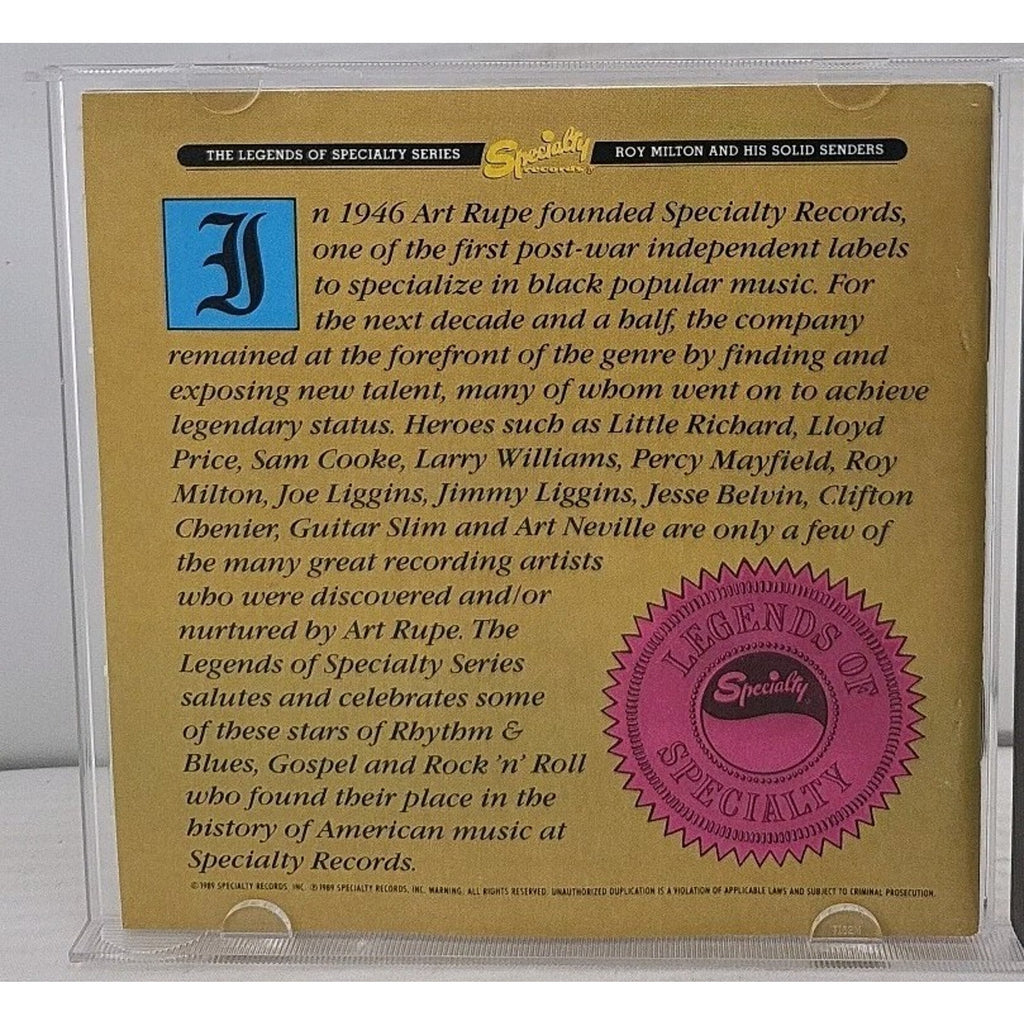 Roy Milton & His Solis Senders CD