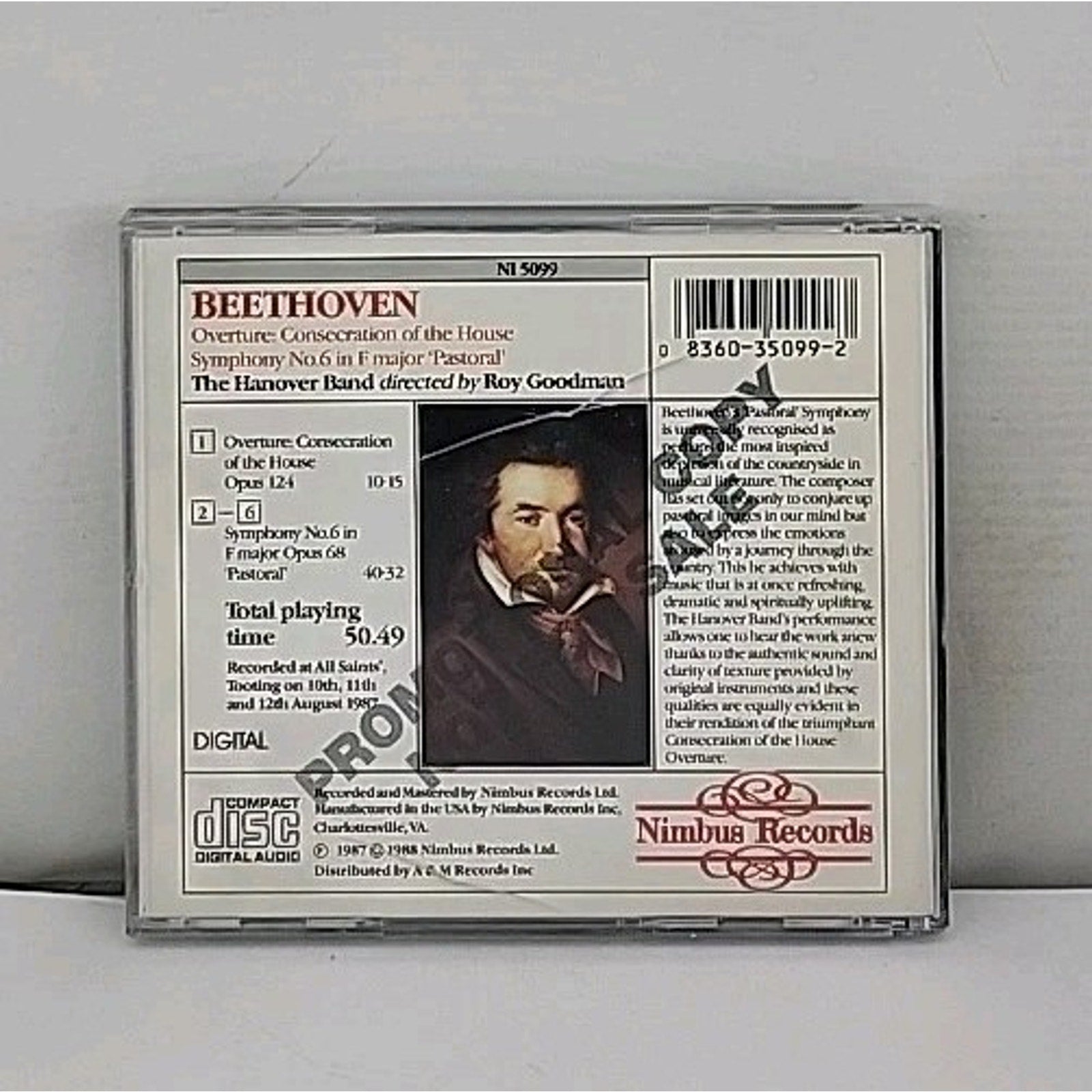 Beethoven: Symphony No. 6 'Pastoral'by Hanover Band (CD, Nimbus)