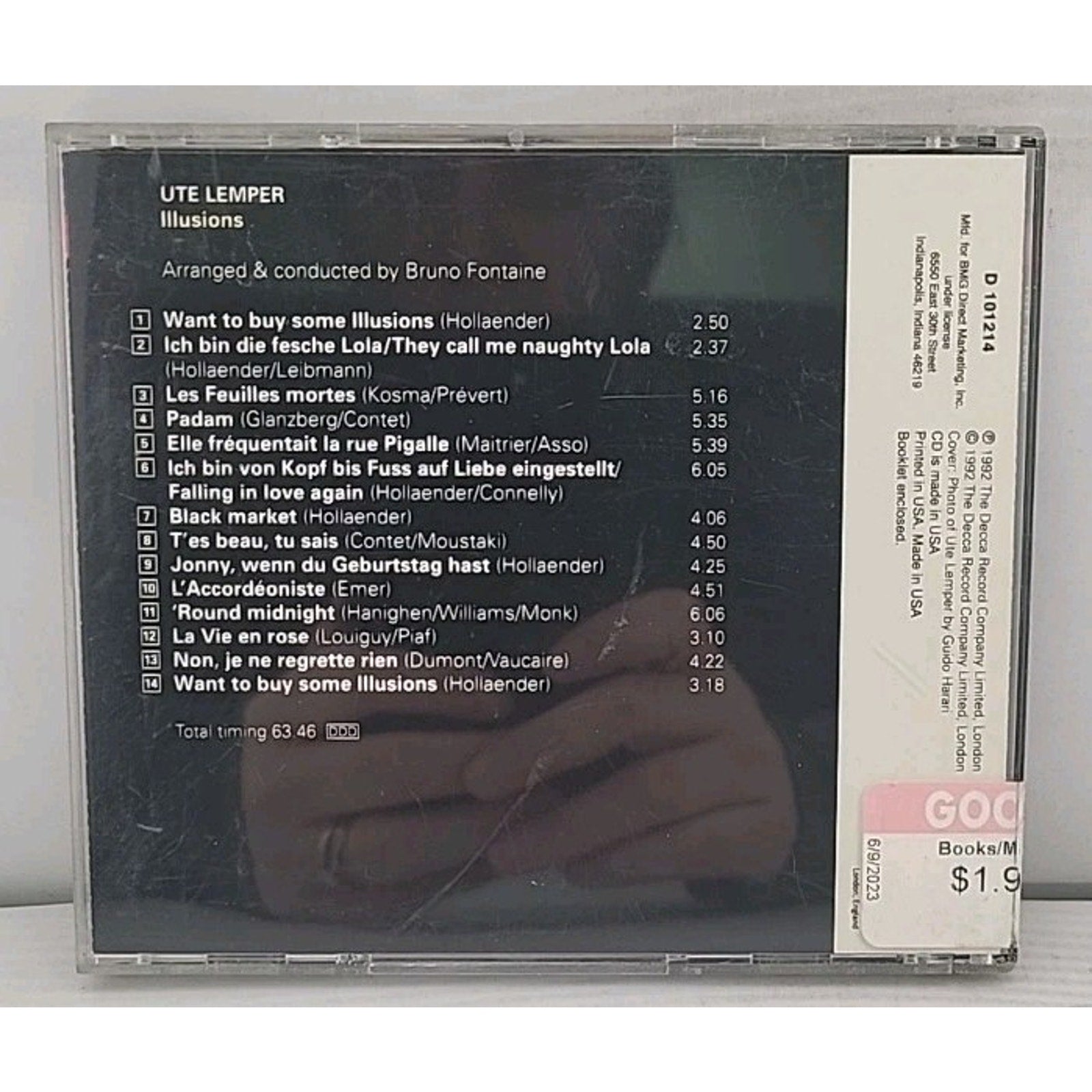 Illusions by Ute Lemper (CD, 1993)