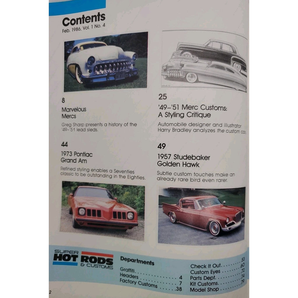 Super Hot Rods & Customs Magazine February 1986