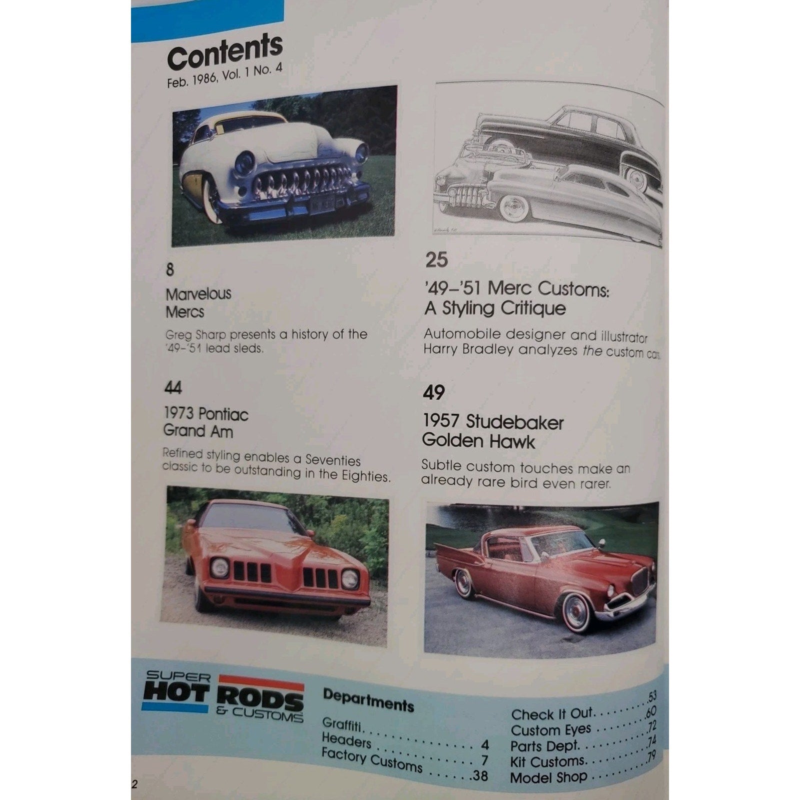 Super Hot Rods & Customs Magazine February 1986