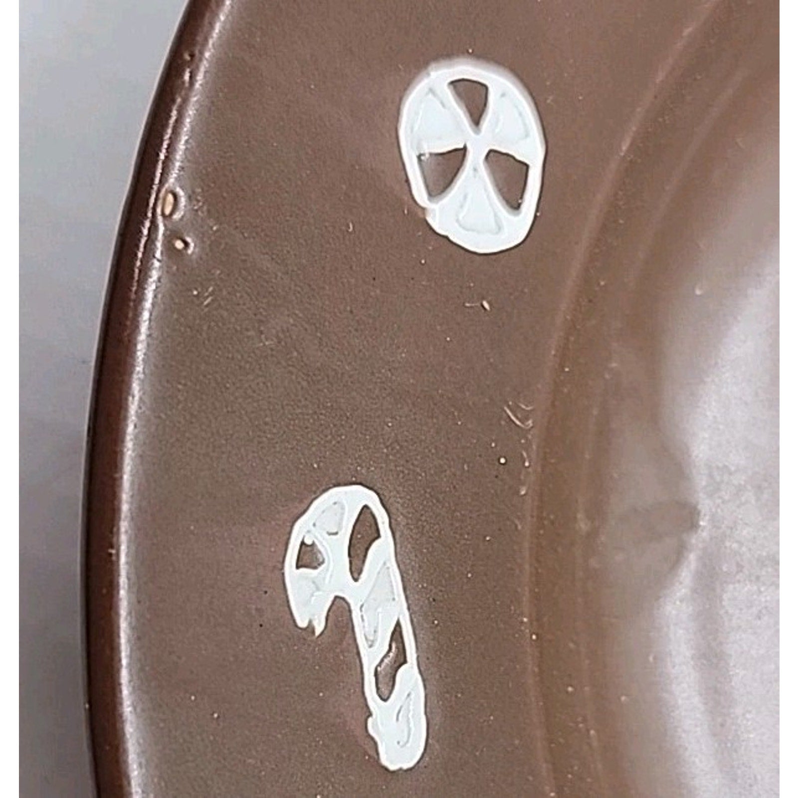 Brown Stoneware Gingerbread Cookie Plate Made in China