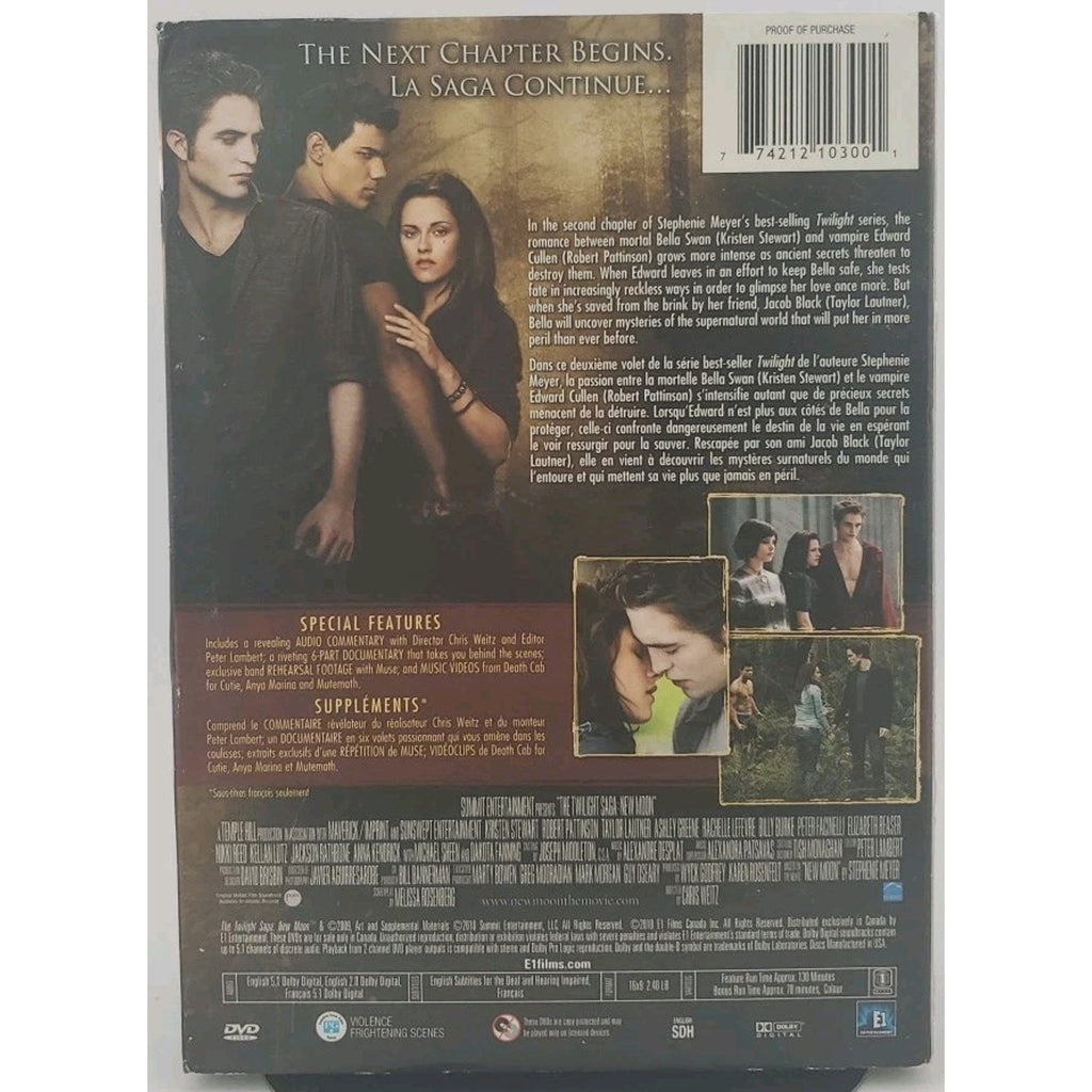The Twilight Saga: New Moon (DVD, 2010, Canadian)