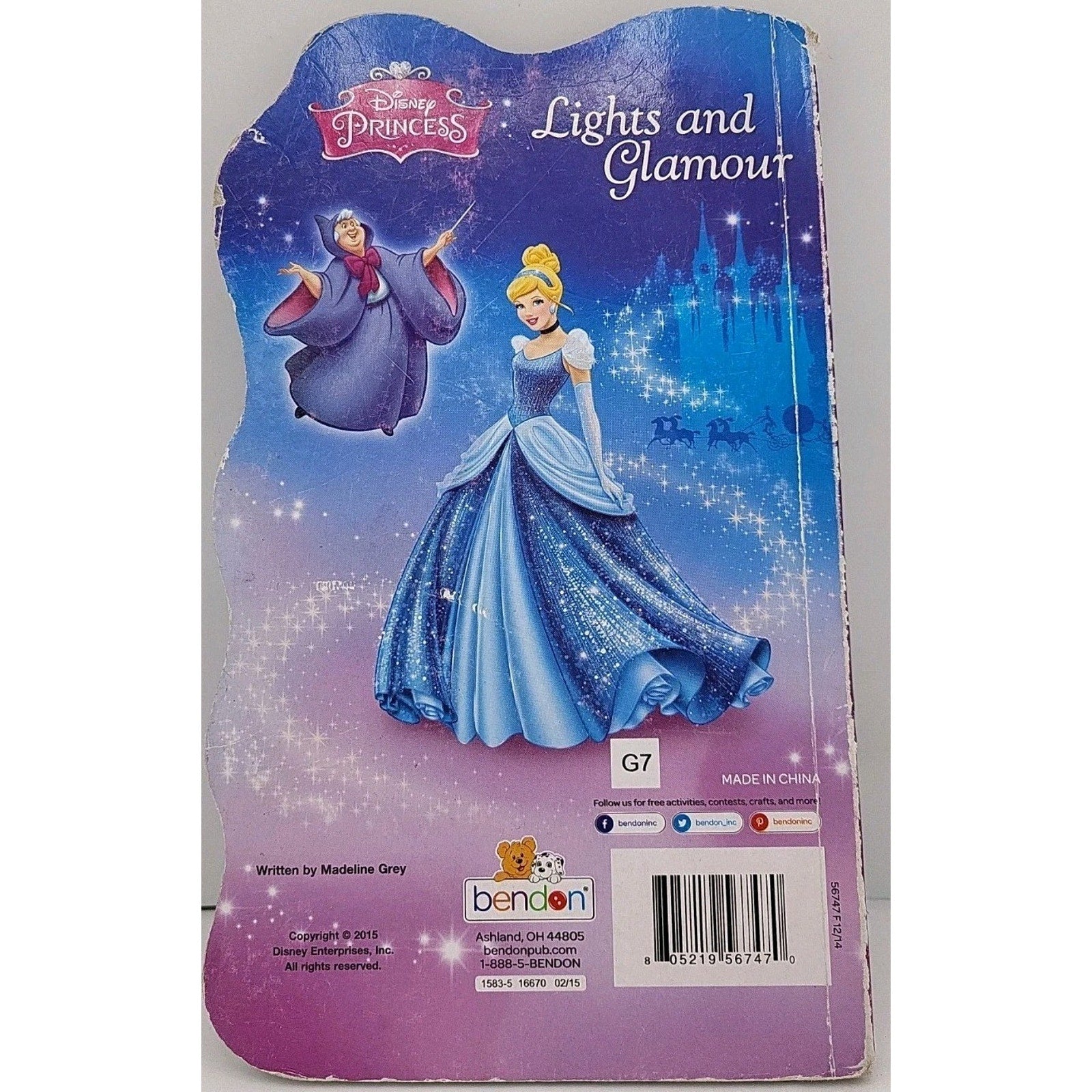 2015 Bendon Board Book - Disney Princess Cinderella Lights and Glamour