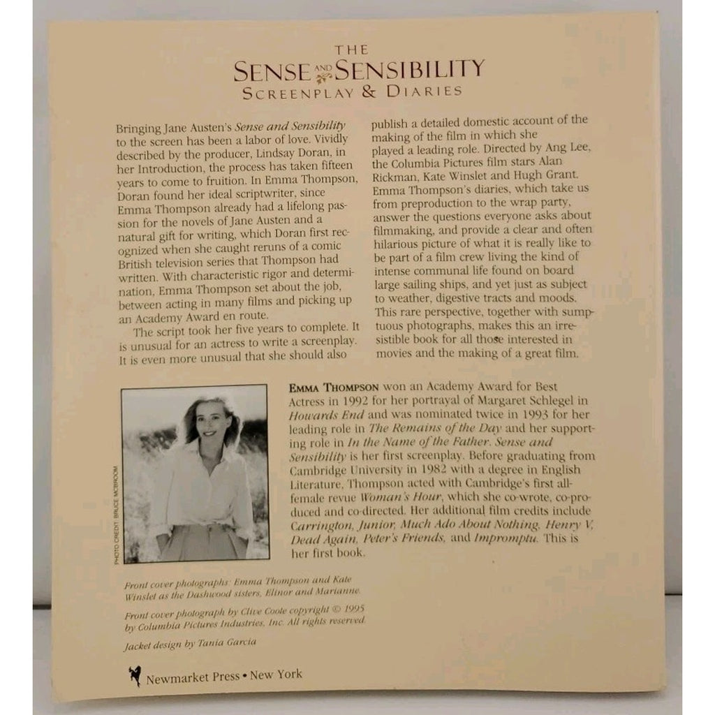 Sense and Sensibility : The Screenplay and Diaries by Emma Thompson (2007,...