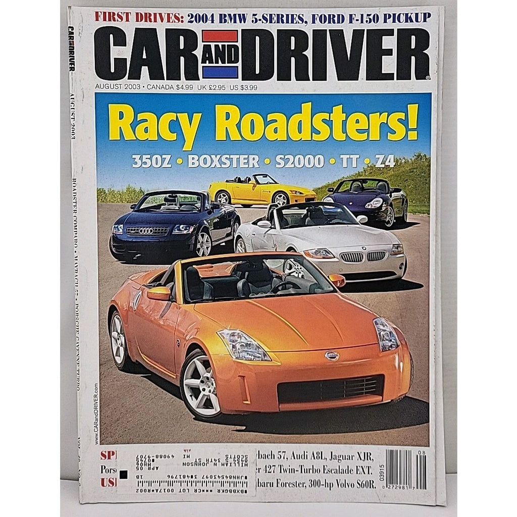 Car And Driver Magazine - August 2003 - Volume 49 Number 2