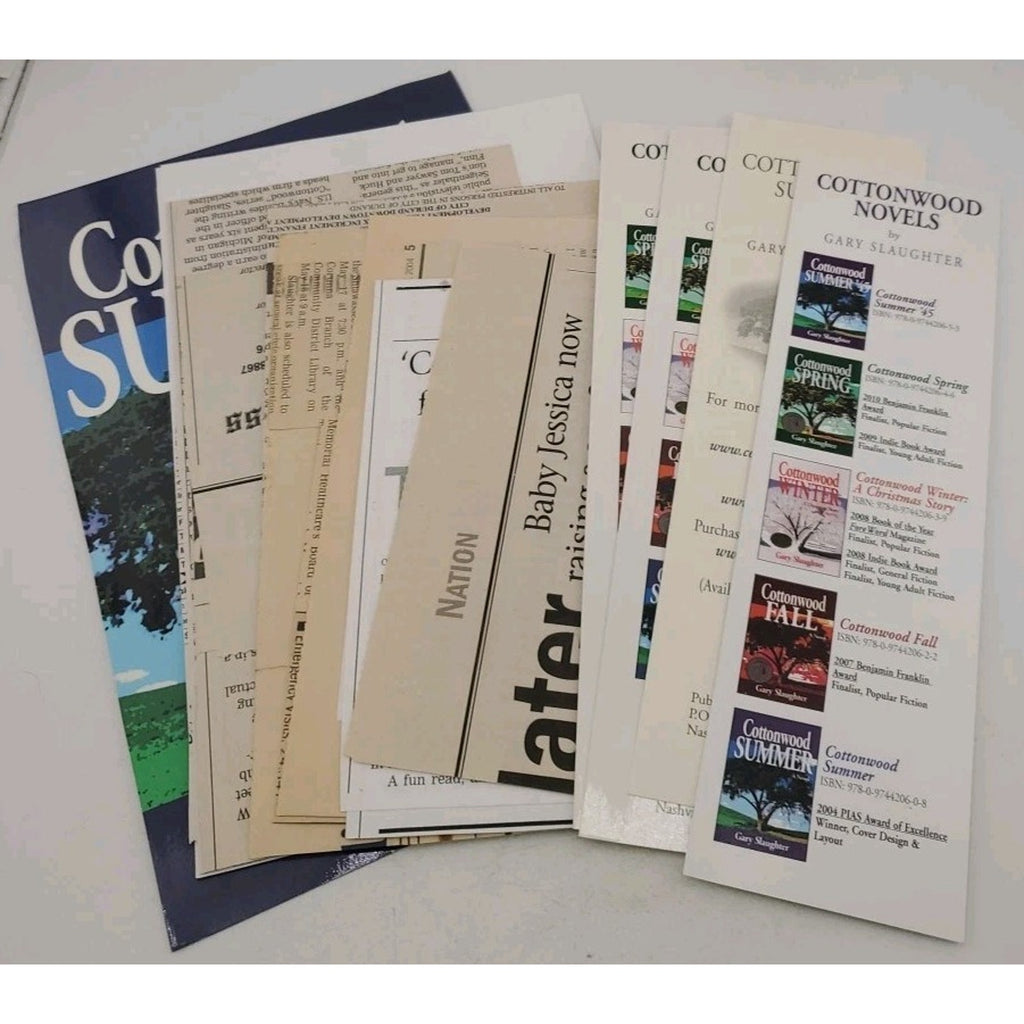 Cottonwood Summer by Gary Slaughter (2004, Hardcover) *Signed W/News Articles*