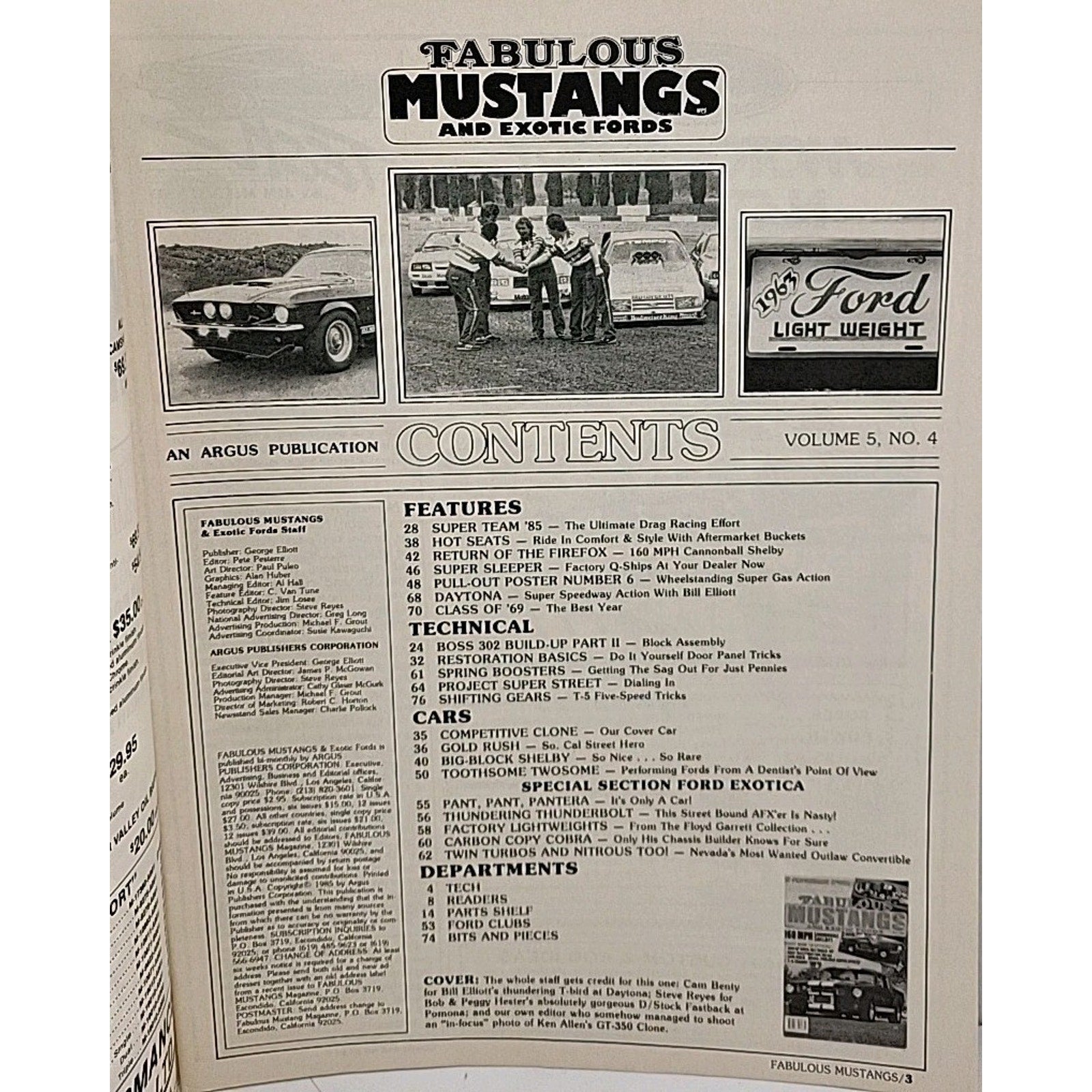 Fabulous Mustangs And Exotic Fords Magazine July 1985 Volume 5 No. 4