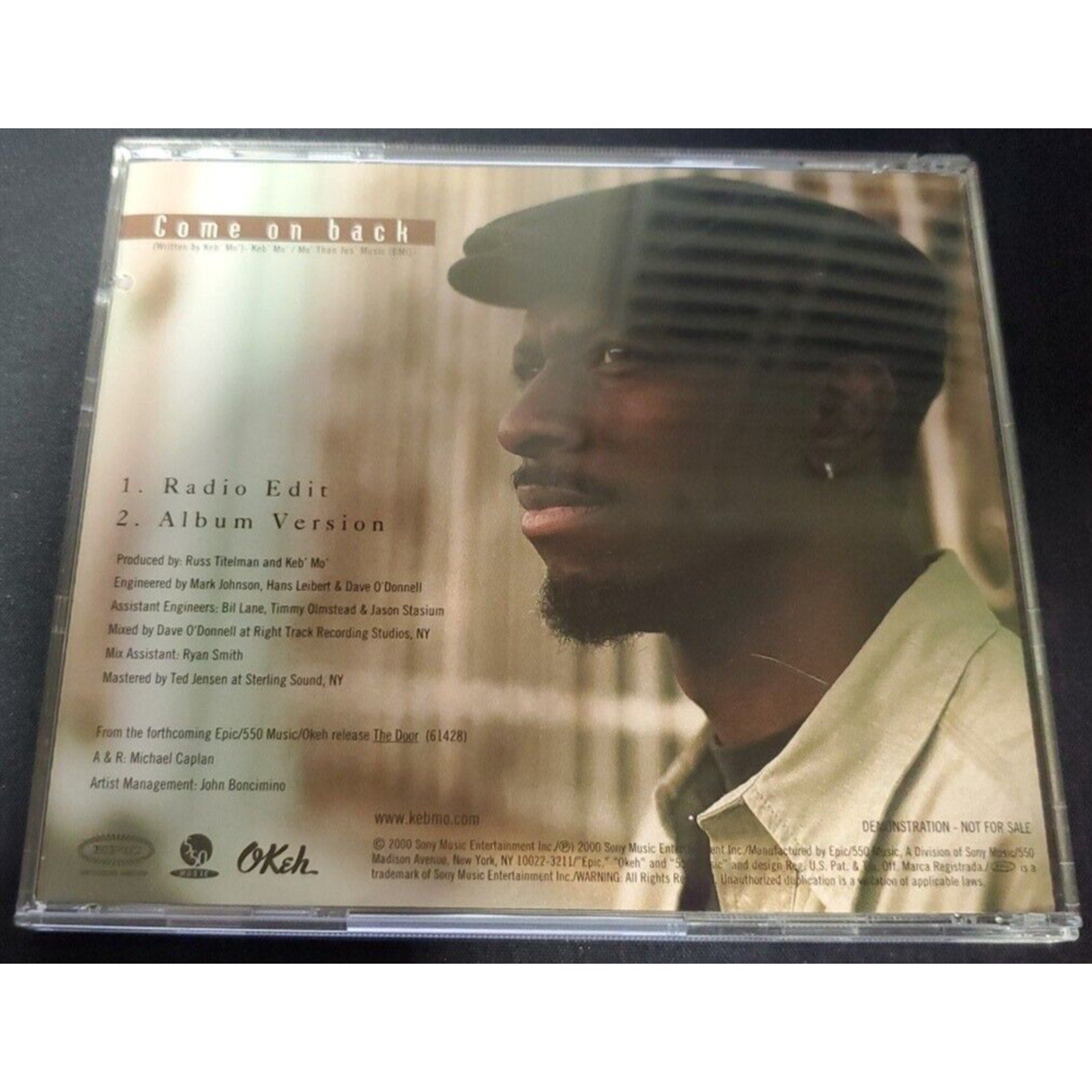 Keb' Mo' Come On Back (CD) Single