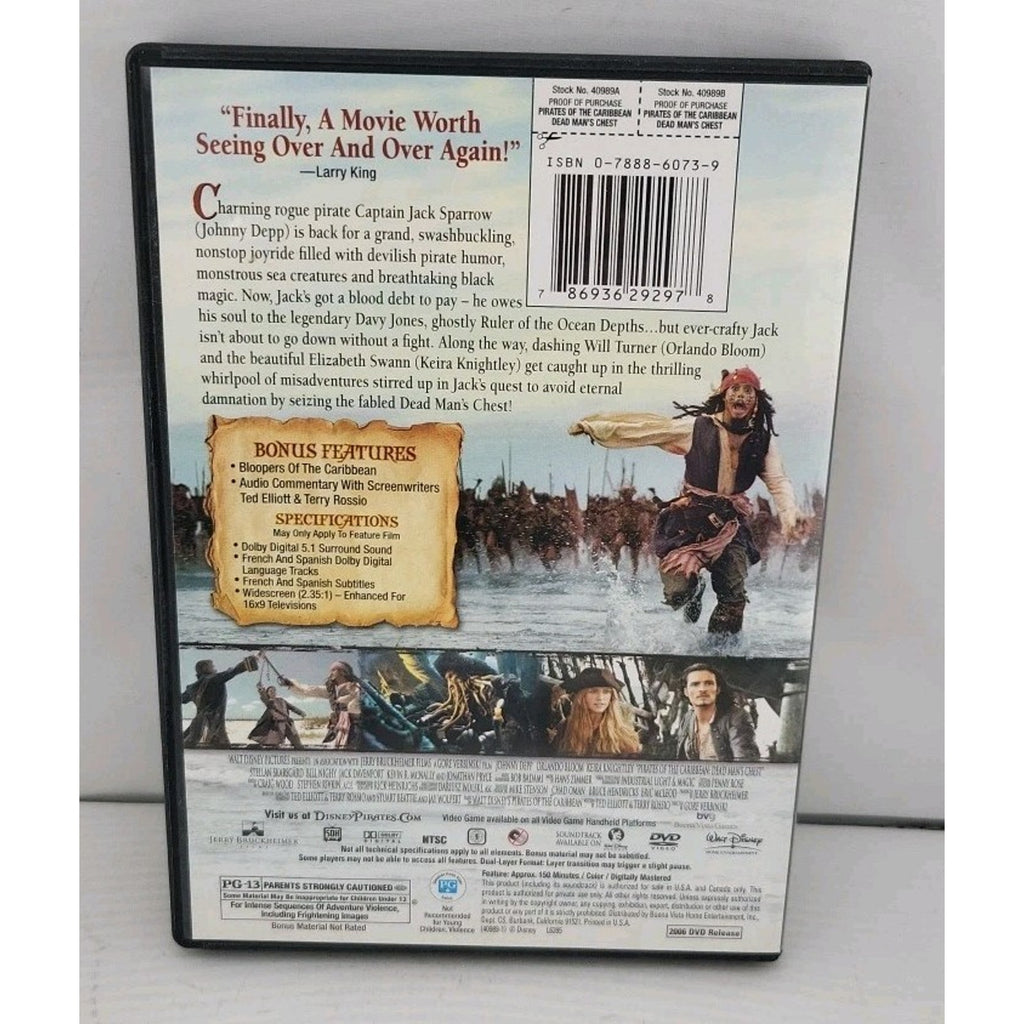 Pirates of the Caribbean: Dead Man's Chest (DVD, 2006)