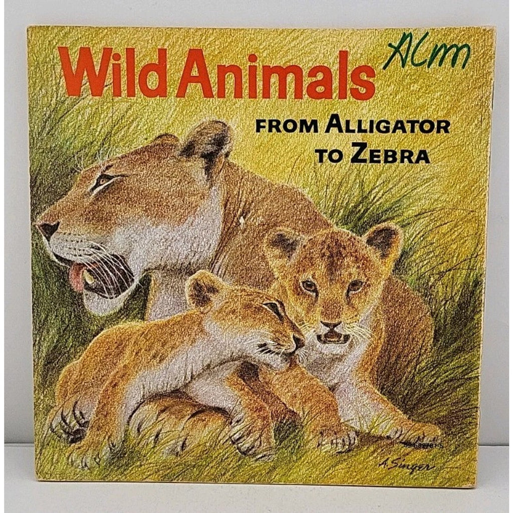 Wild Animals From Alligators to Zebra Children's Alphabet Book A. Singer 1973