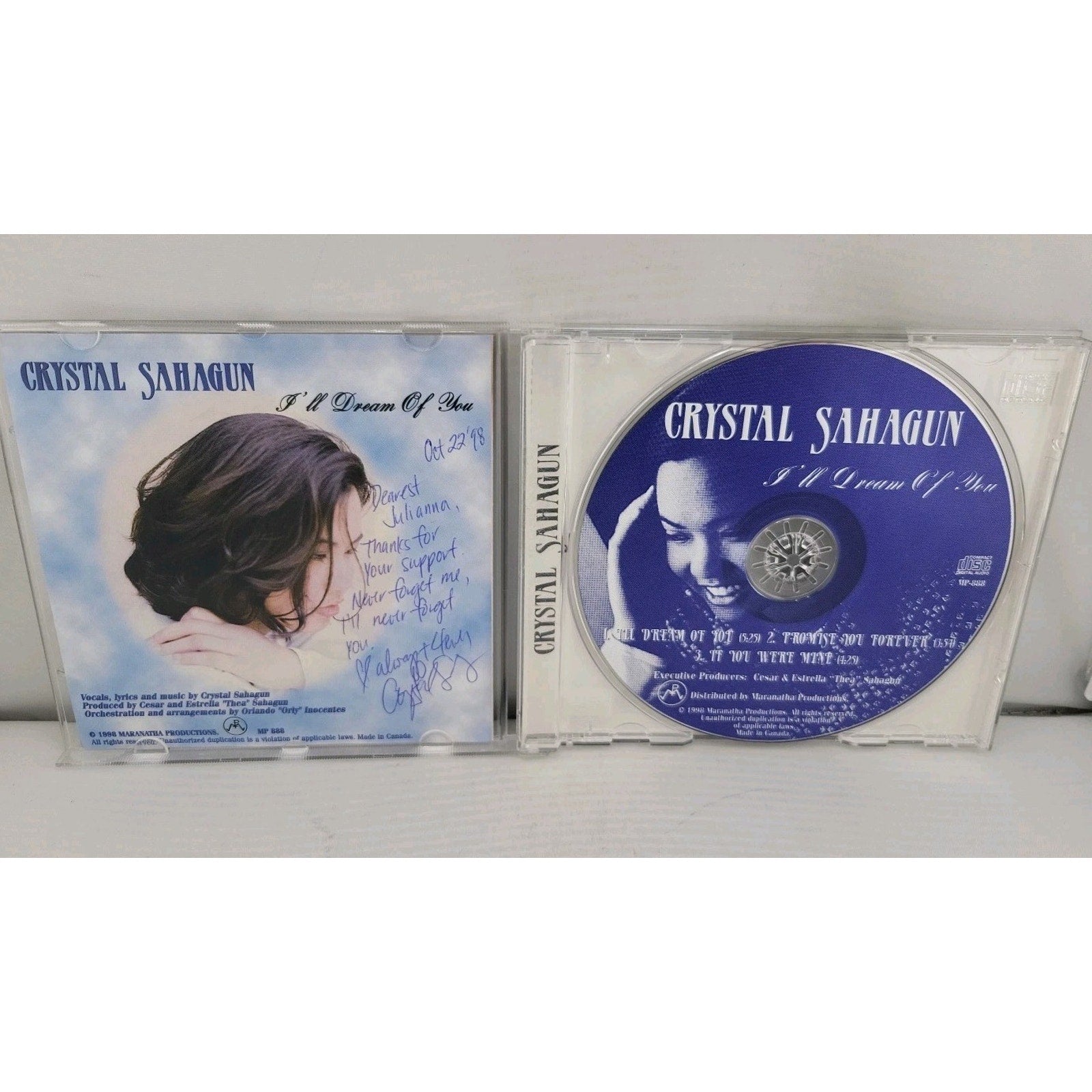 Crystal Sahagun I'll Dream Of You CD Signed