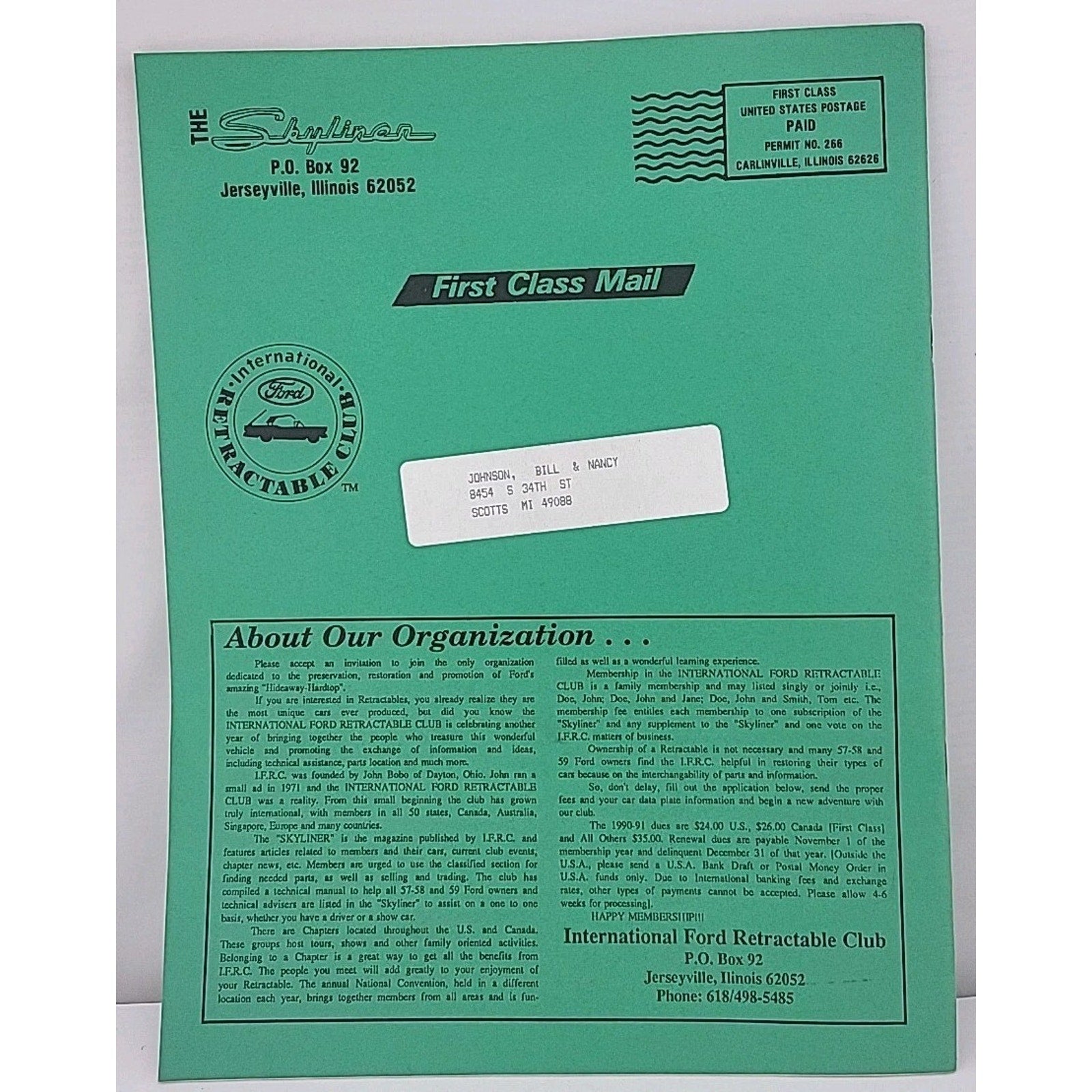 The Skyliner - International Retractable Club - June 1991 Number 126