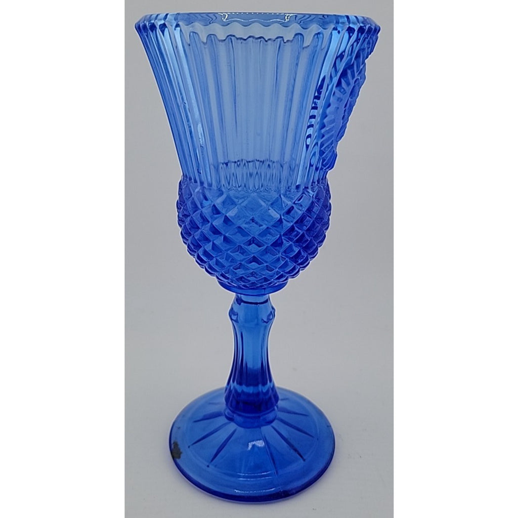 Vintage Avon Cobalt Blue Glass Goblet Martha Washington Fostoria Cameo 8 Inches