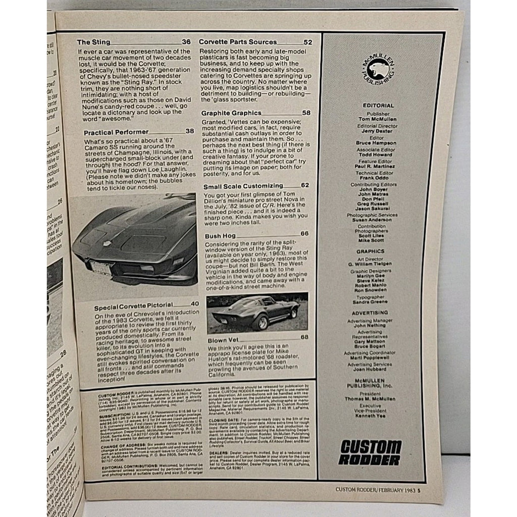 Custom Rodder Magazine - February 1983 - Volume 5 No. 2