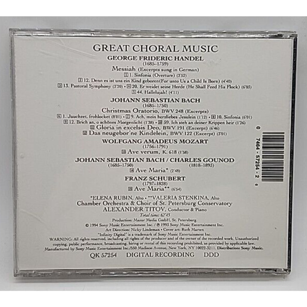Great Choral Music by Various (CD, 1994)