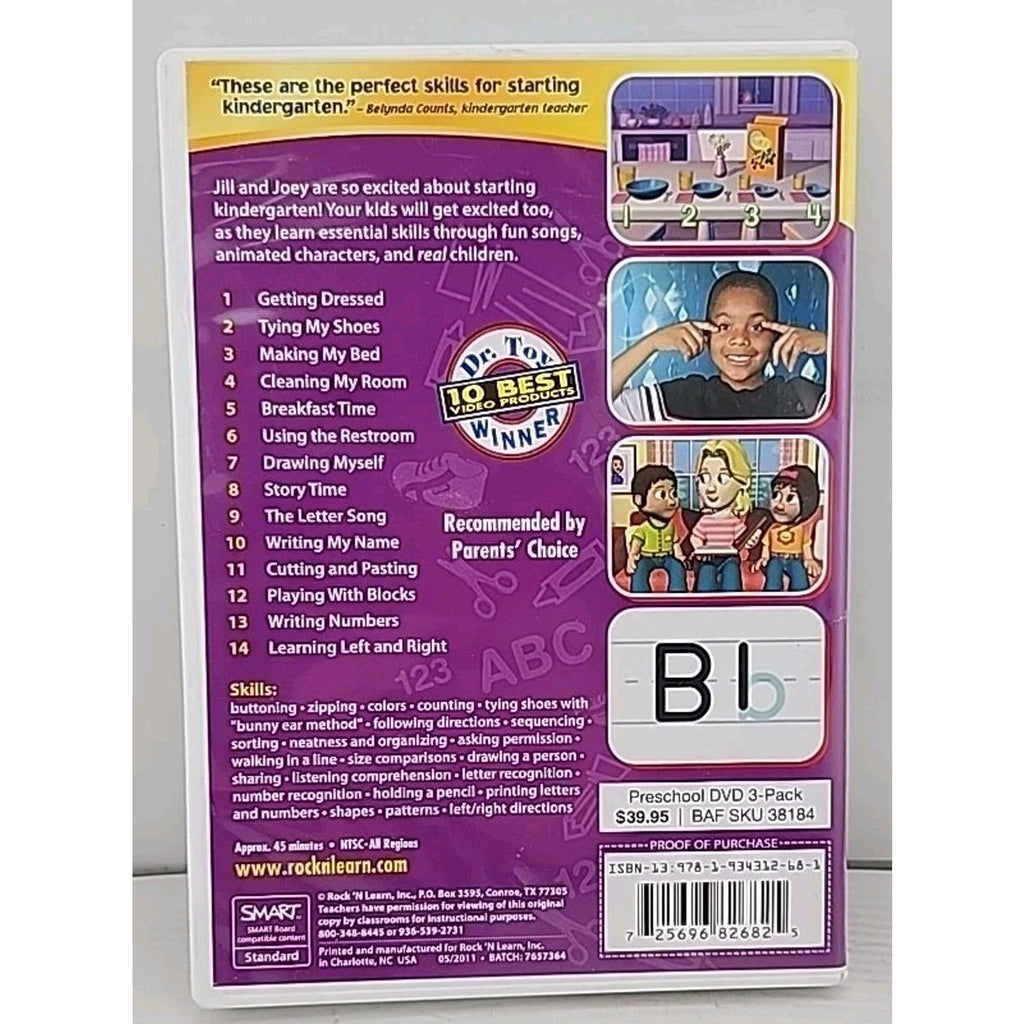 Getting Ready For Kindergarten DVD Rock N Learn Ages 3-5 45 min