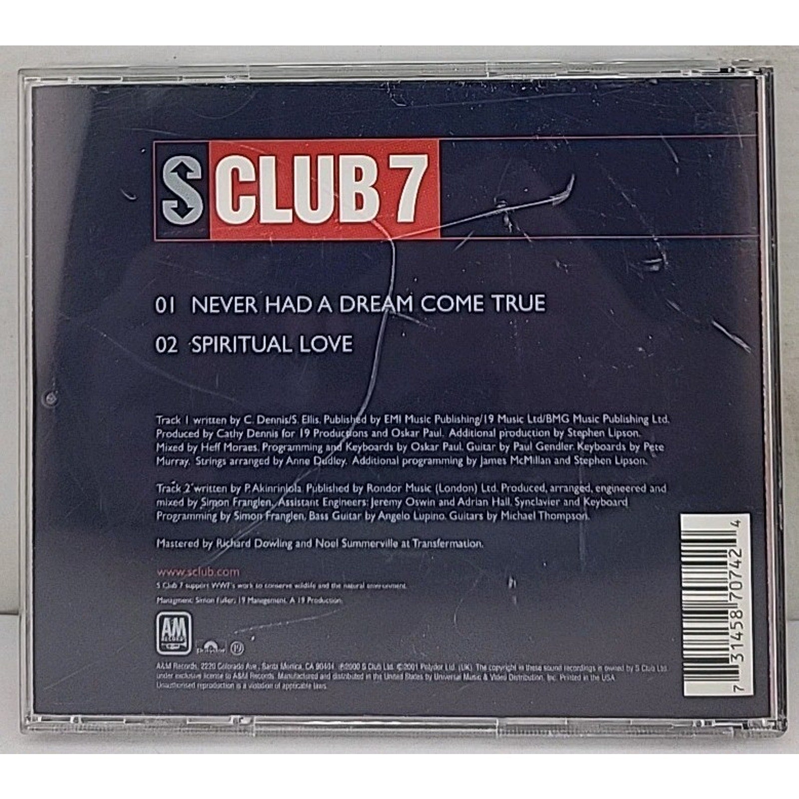Never Had a Dream Come True [Single] by S Club 7 (CD, Apr-2001, A&M (USA))