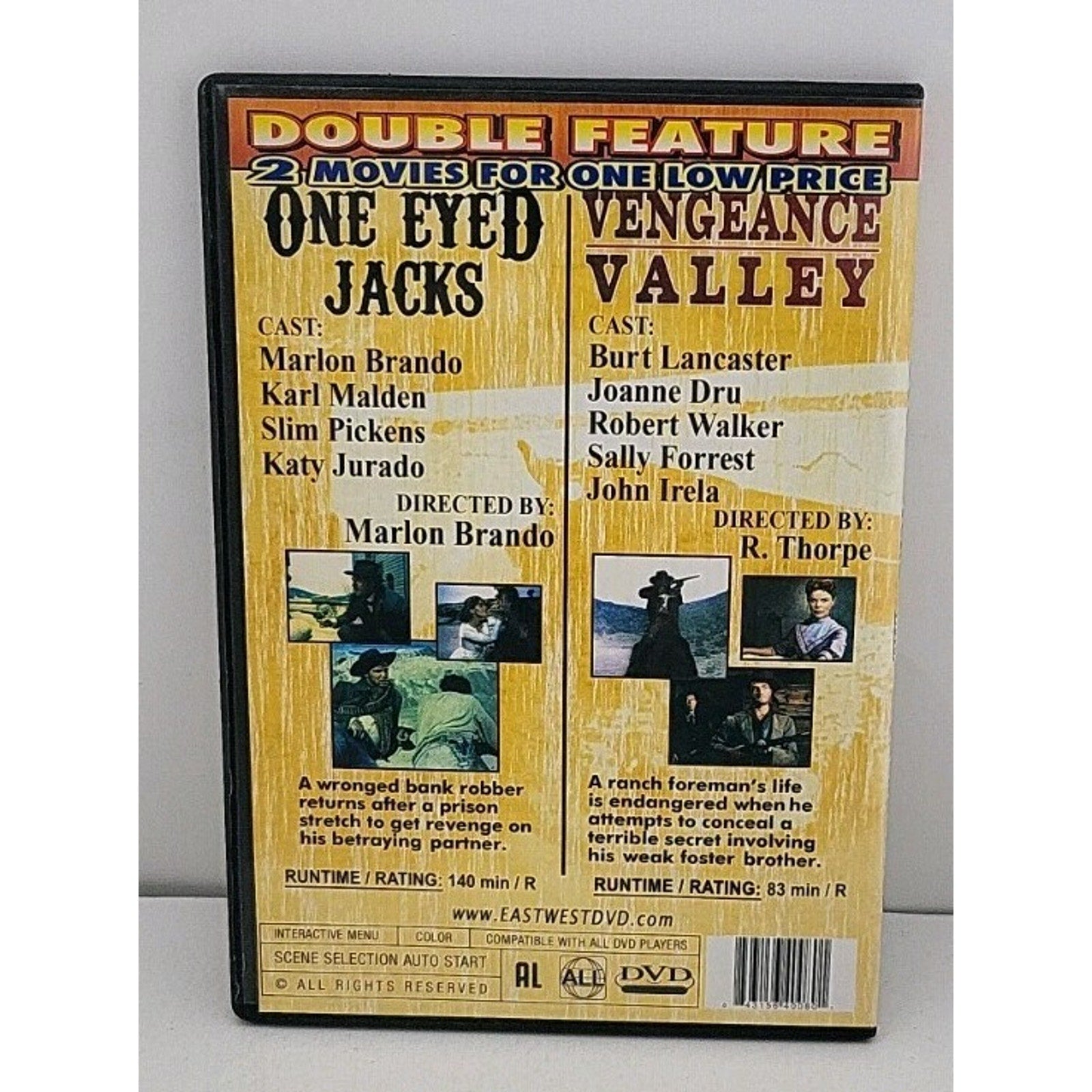 One Eyed Jacks & Vengeance Valley Westerns DVD
