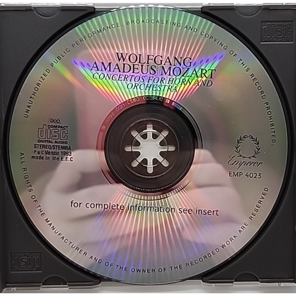 1993 Wolfgang Amadeus Mozart Concertos For Horn And Orchestra CD