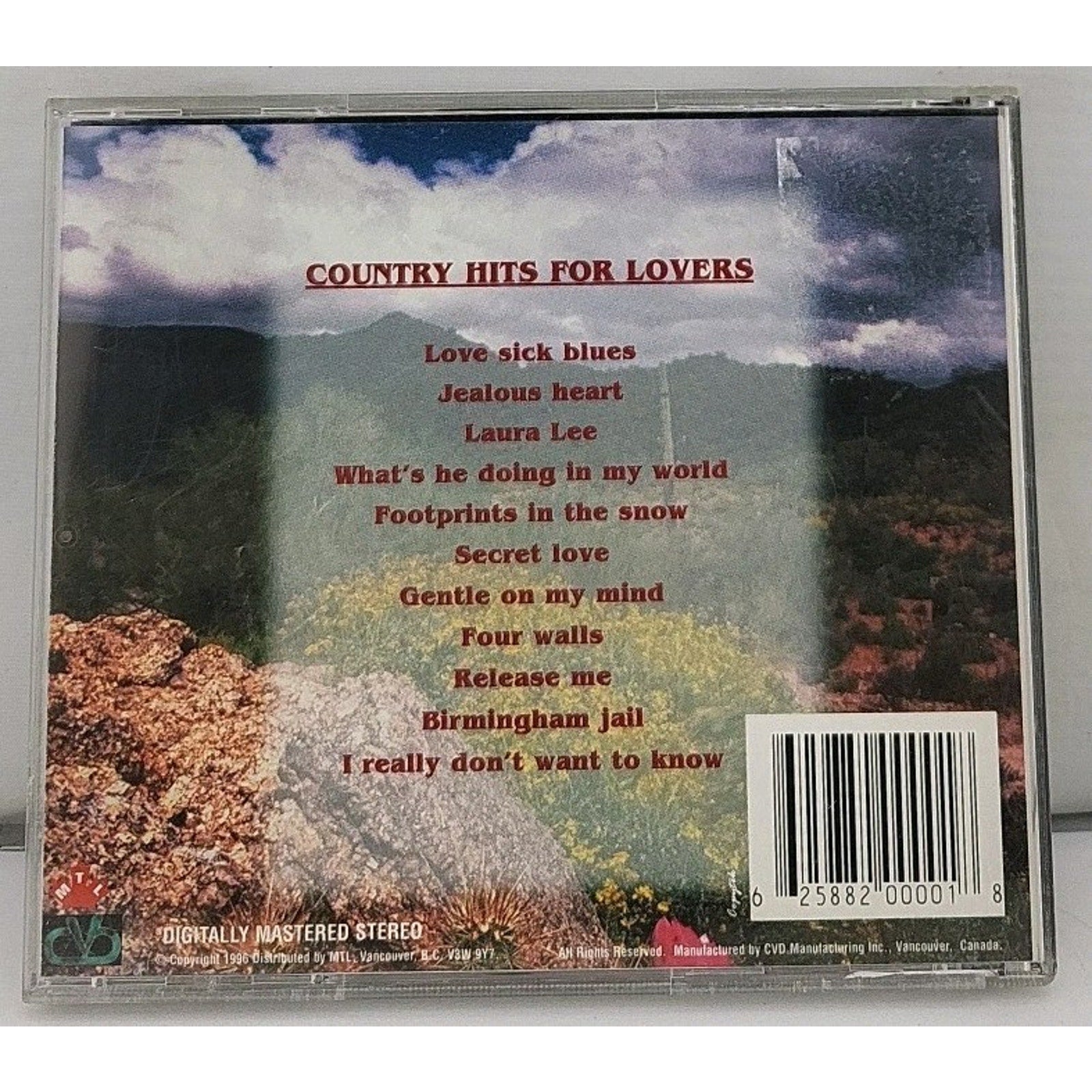 Country Hits For Lovers CD