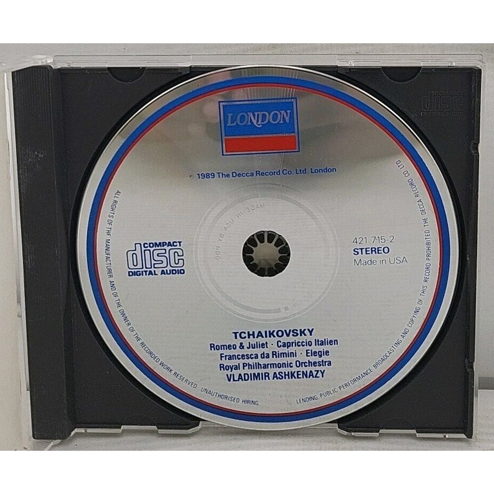 Tchaikovsky: Romeo & Juliet; a by Royal Philharmonic Orchestra; Ashkenazy (CD)