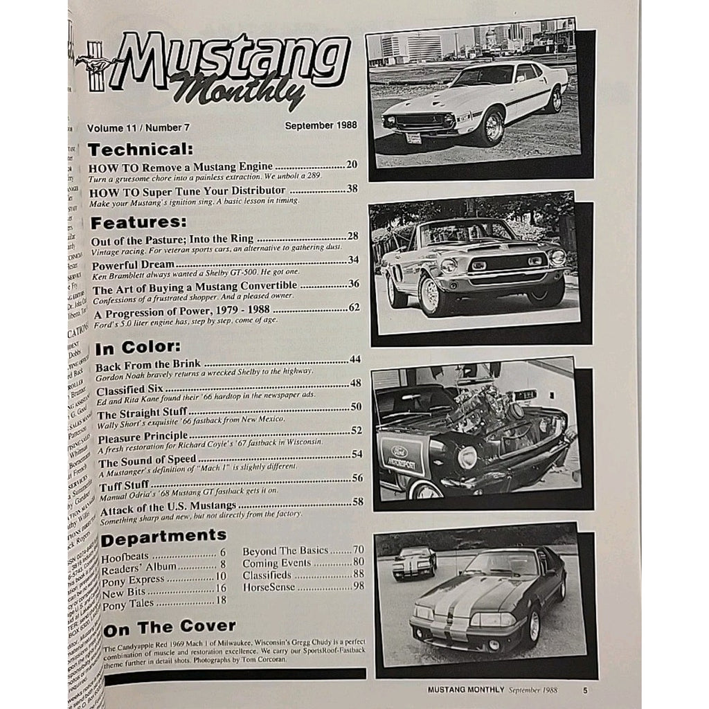 Mustang Monthly Magazine September 1988 Volume 11 Number 7