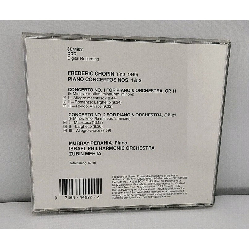 Piano Concerti 1 & 2 by Murray Perahia (CD, 1990)