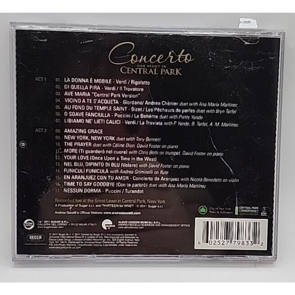 Concerto One Night in Central Park by Andrea Bocelli (CD)