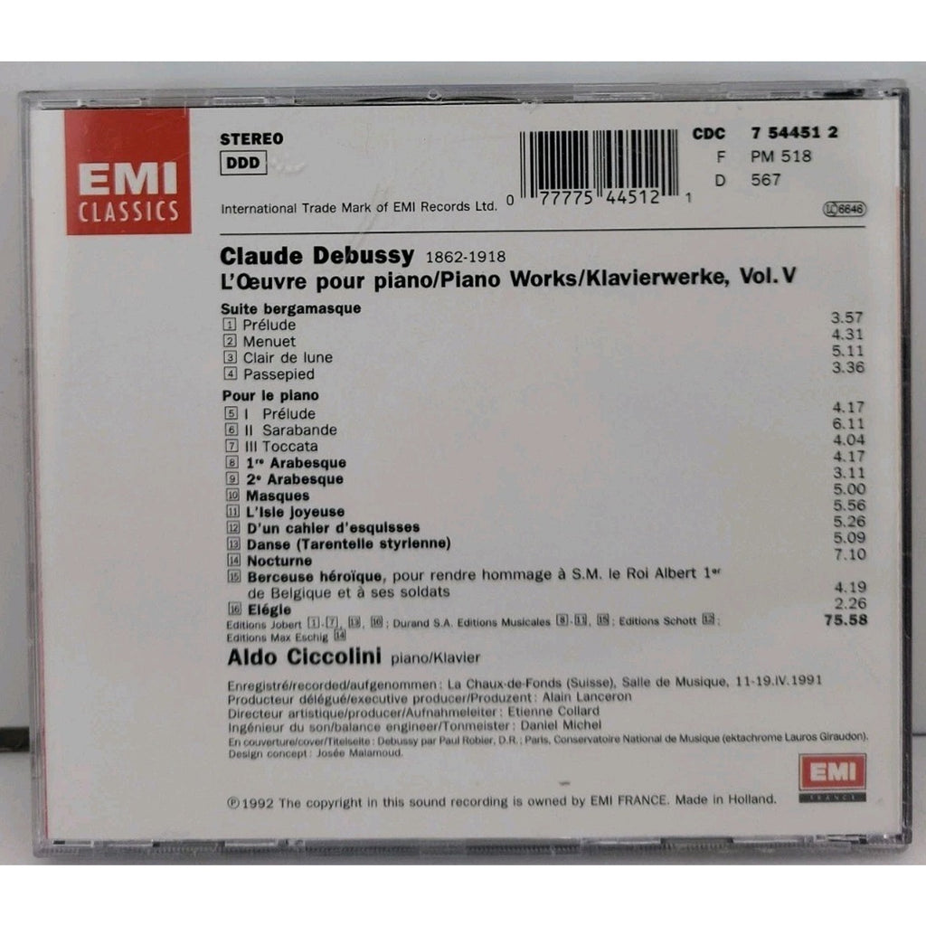 Debussy 5: Suite Bergamasque, by Debussy 5: Suite Bergamasque, (CD, 2009)