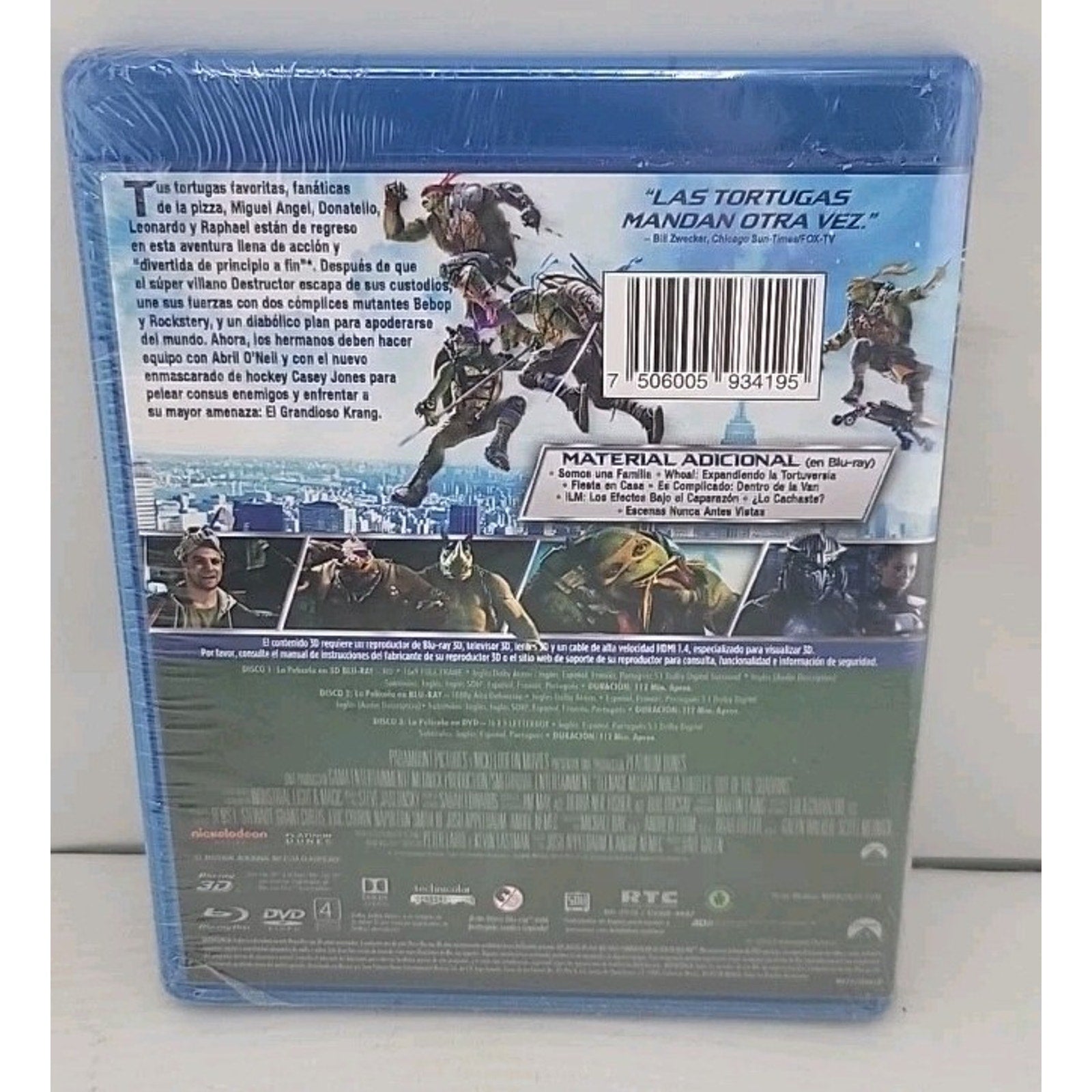 Tortugas Ninja 2 (3D Blu-ray, Multi-Language) *Brand New*