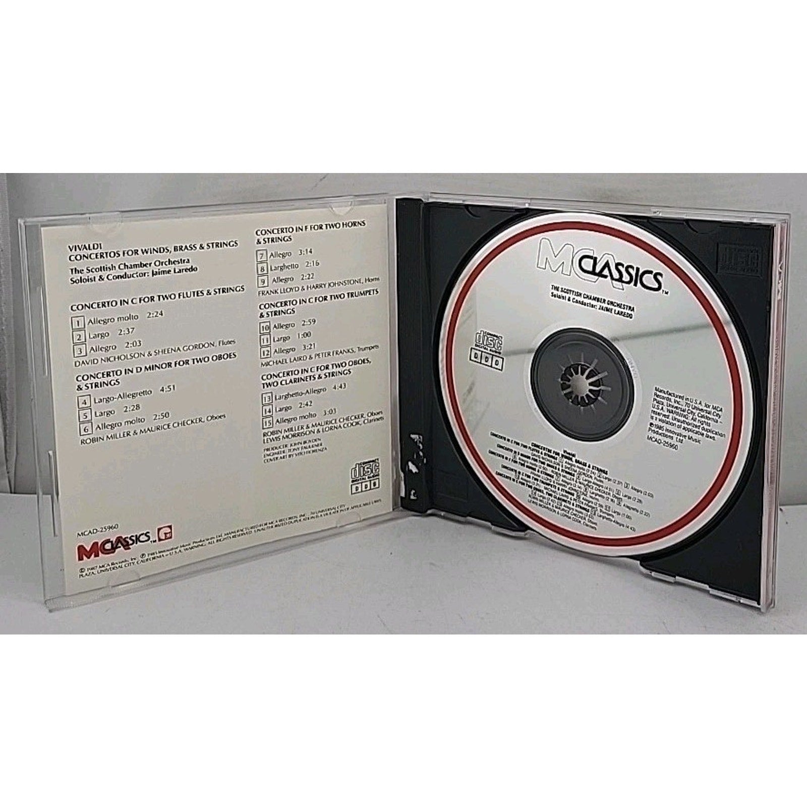 Vivaldi Concertos for Winds Brass & Strings CD Scottish Chamber Orch