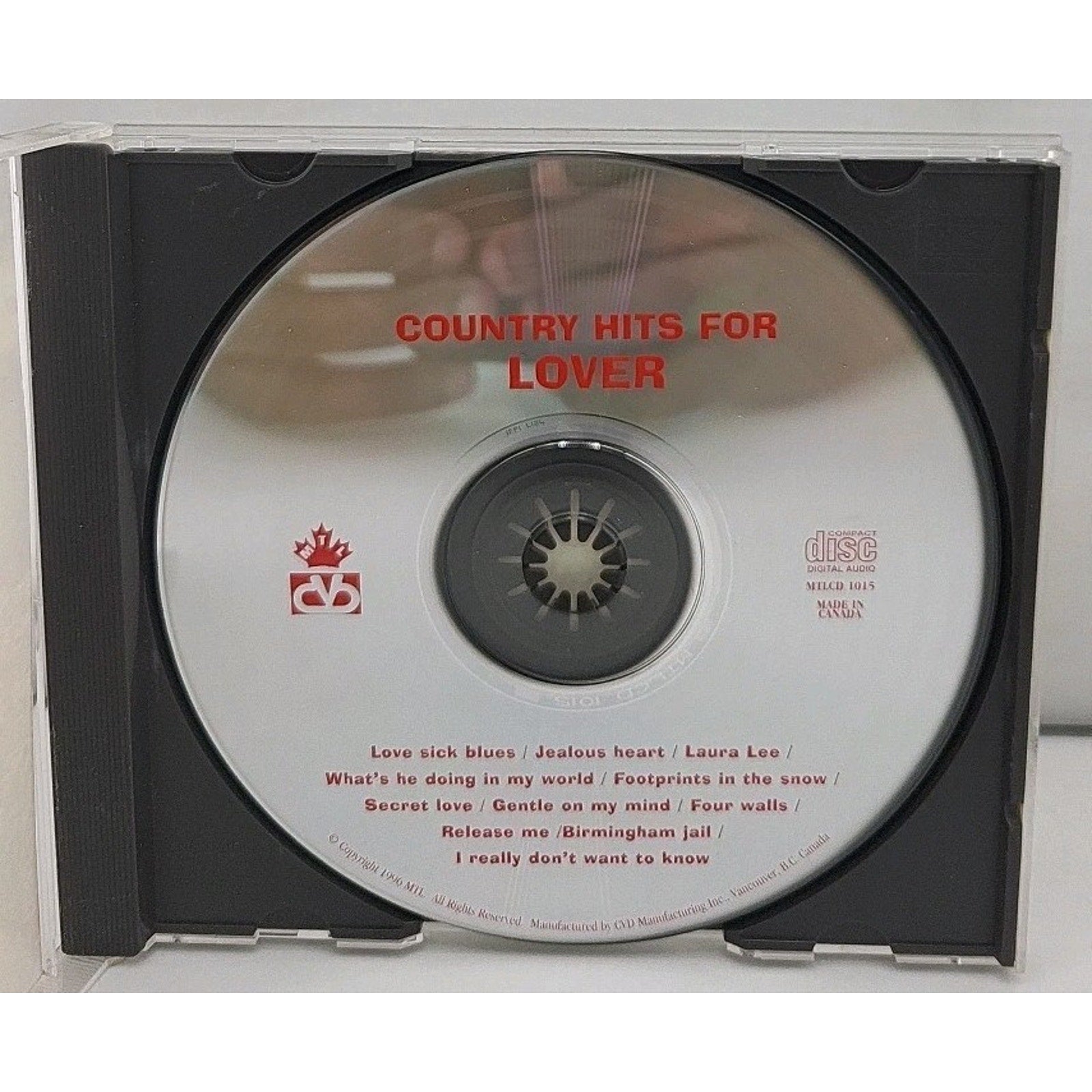 Country Hits For Lovers CD