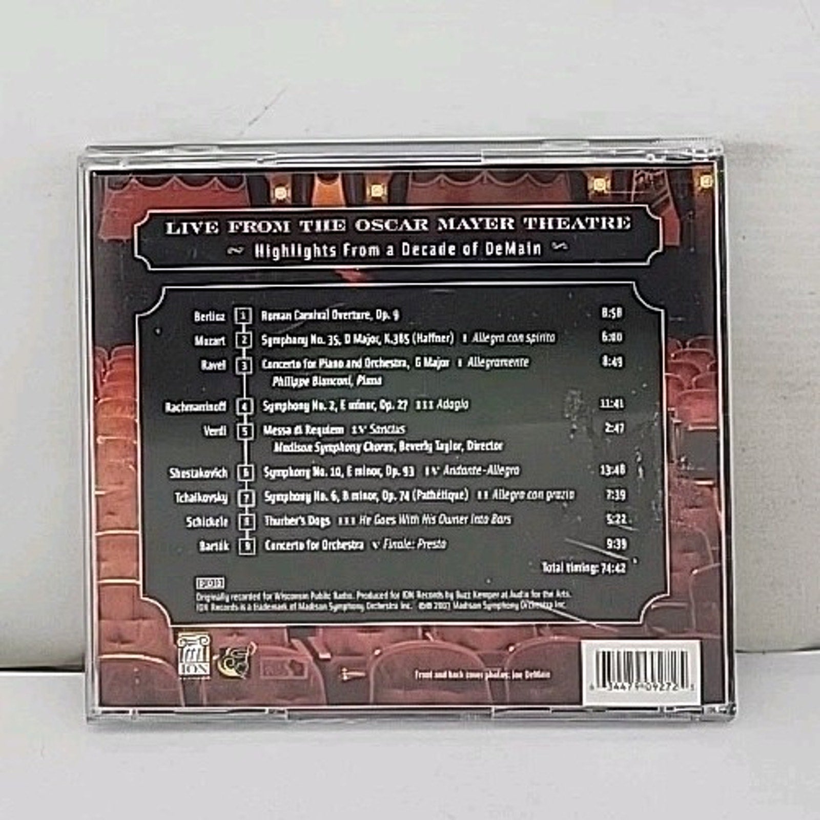 Live from the Oscar Mayer Theatre by Madison Symphony Orchestra (CD, 2003)