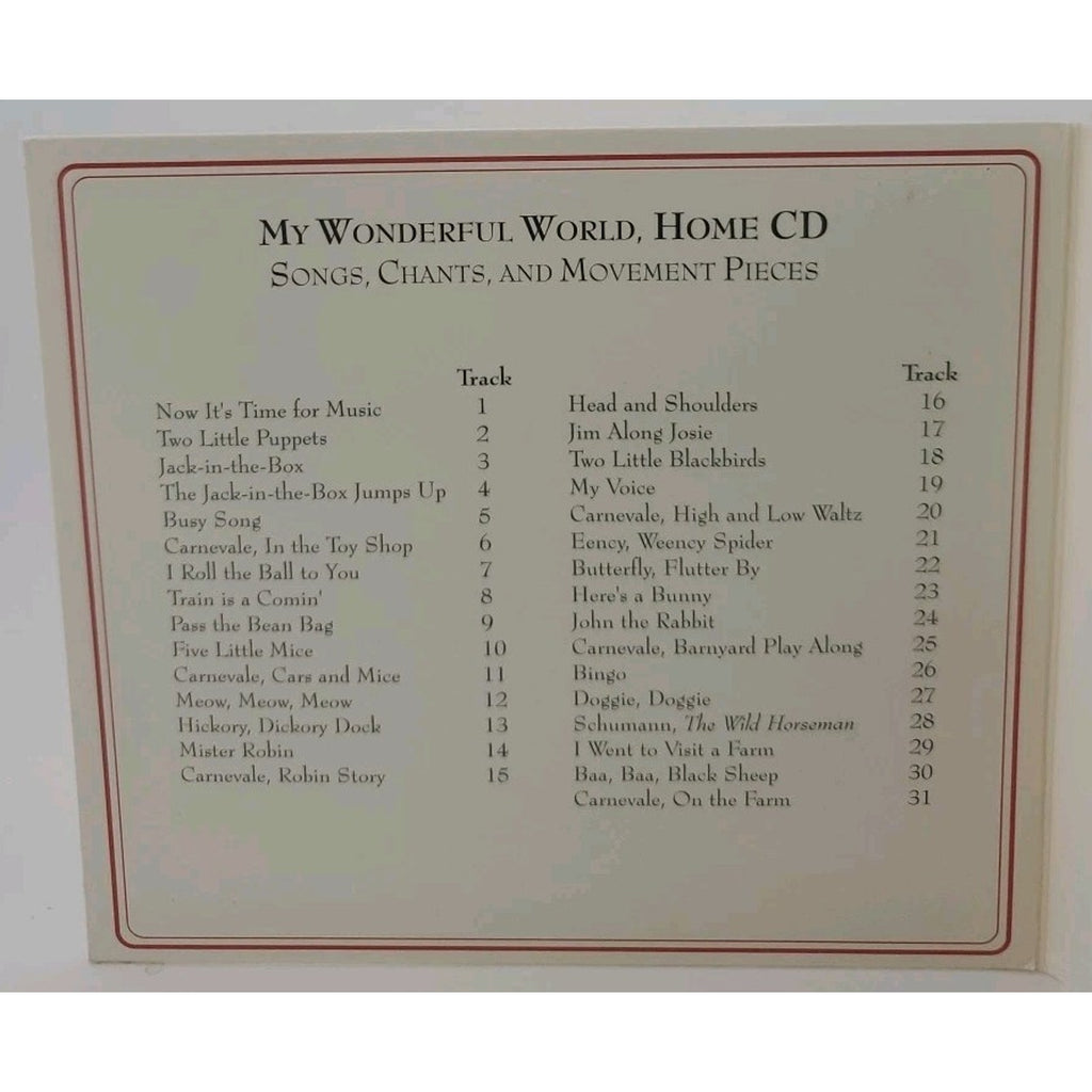 My Wonderful World Growing With Kindermusik Music CD 1994