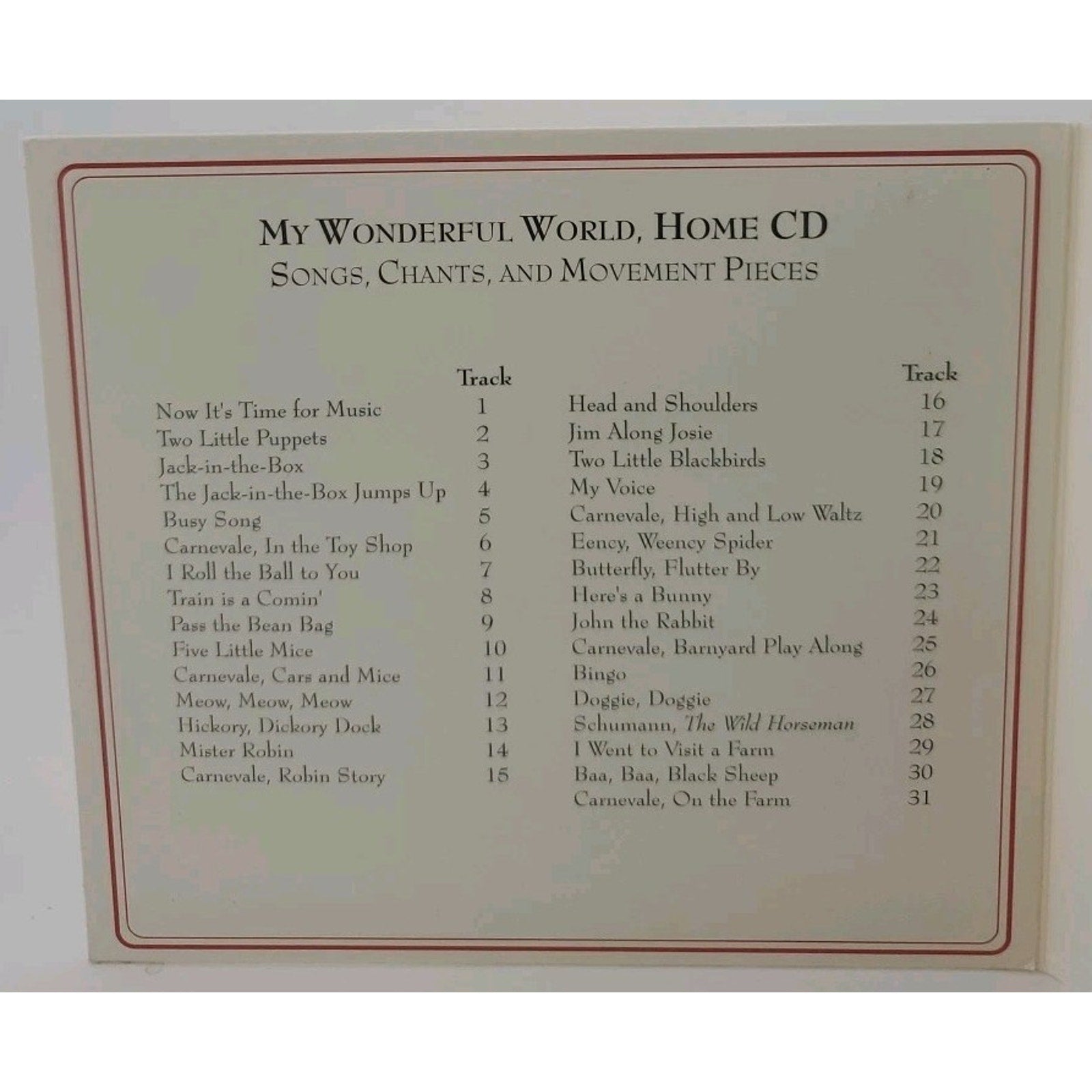 My Wonderful World Growing With Kindermusik Music CD 1994