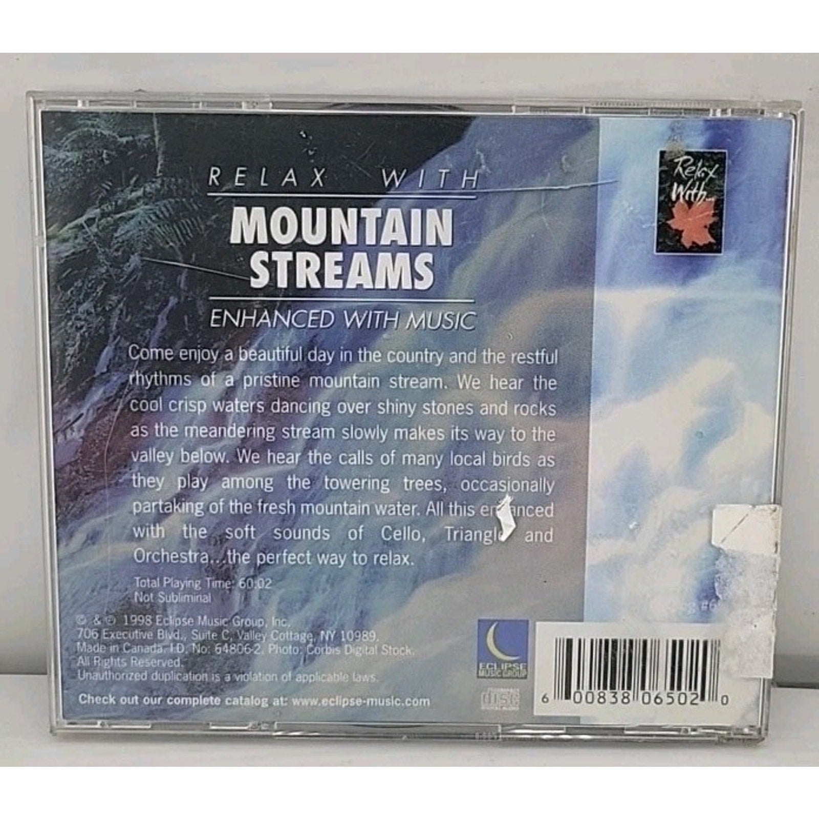 Relax with...Mountain Streams by Environmental (CD, Jun-1999, Creative Music...