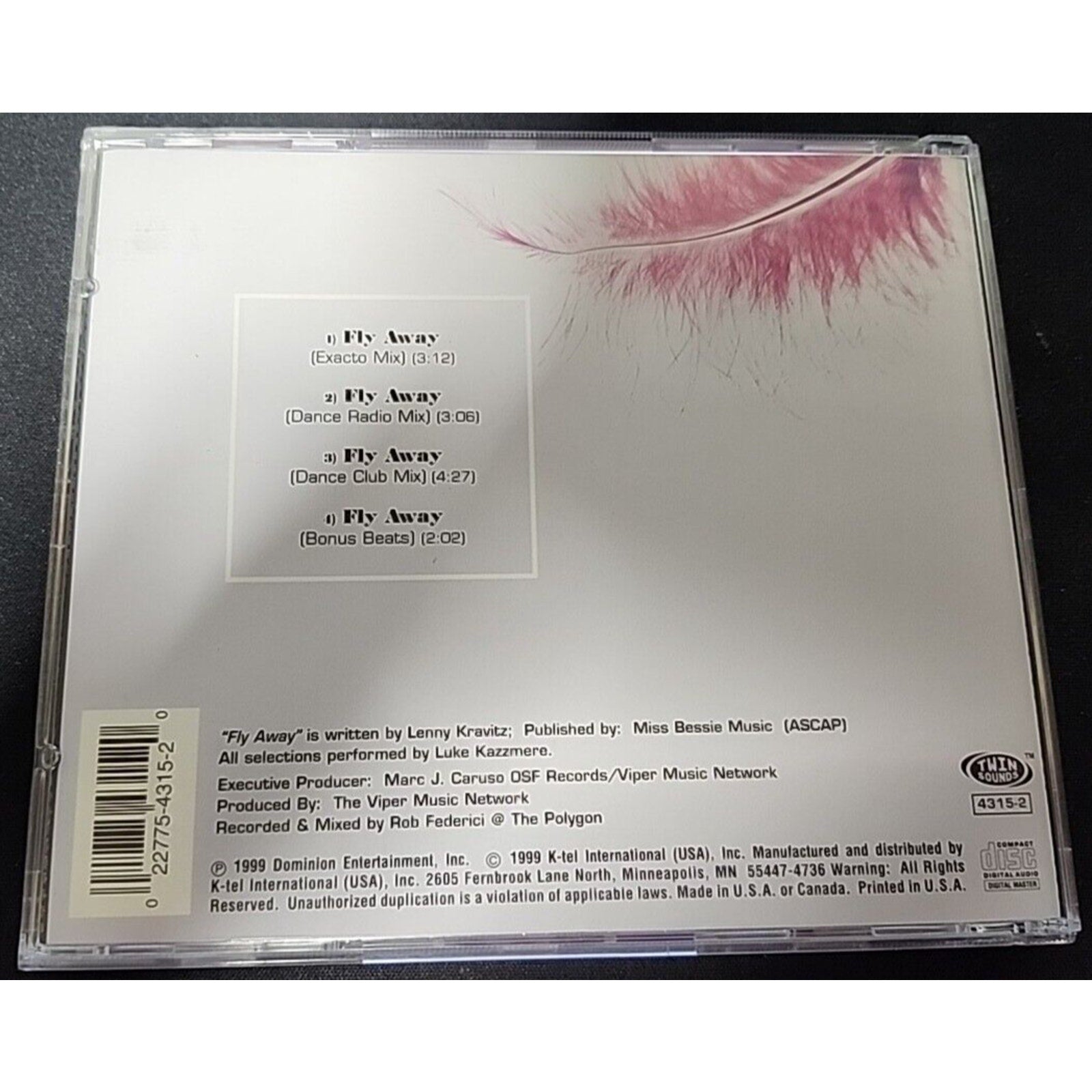 Fly Away [Single] by Luke Kazzmere (CD, Jun-1999, Twin Sounds)