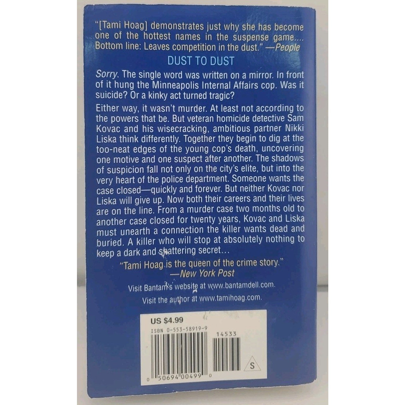 Dust to Dust by Tami Hoag (2002, Mass Market)