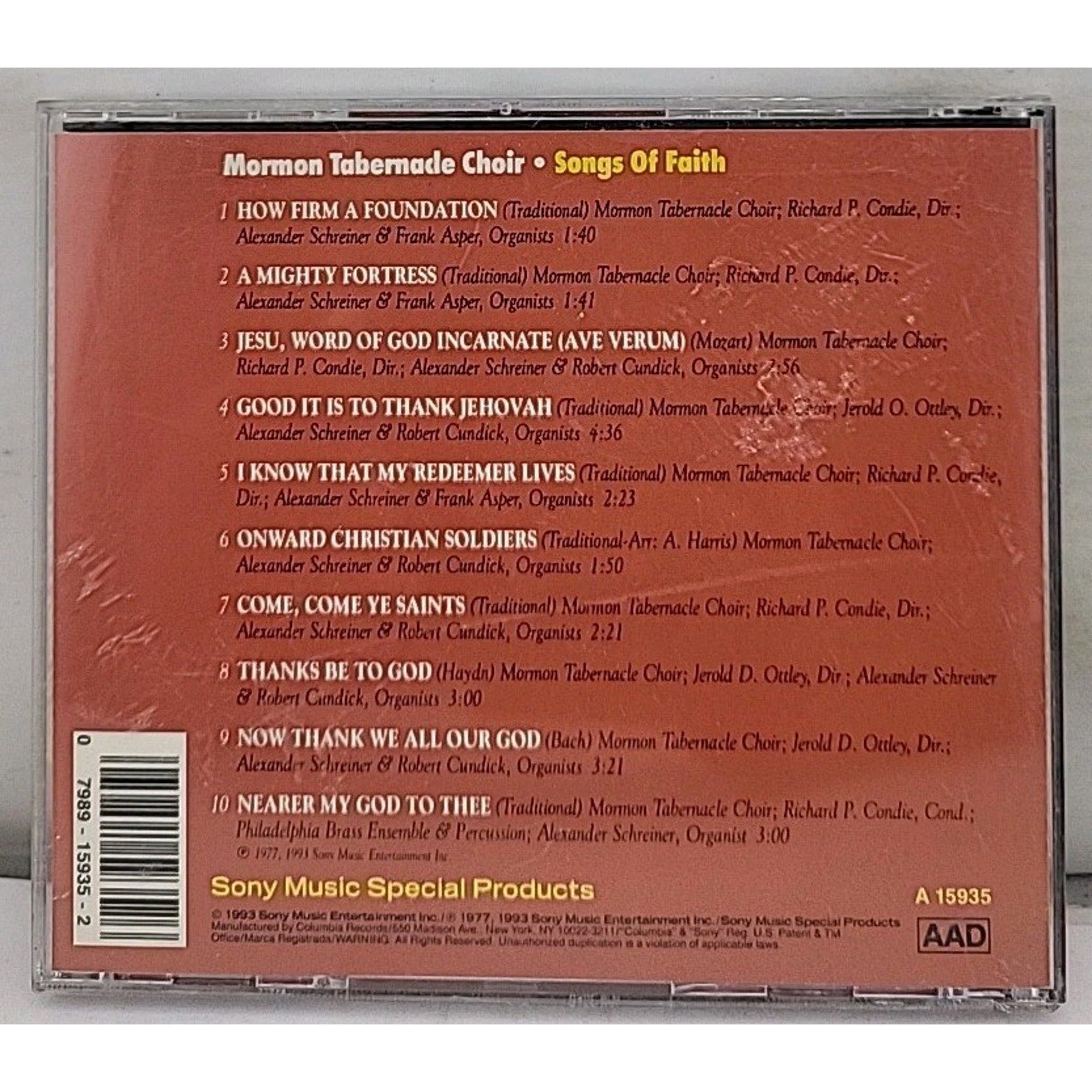 Songs of Faith by Mormon Tabernacle Choir (CD, 1995)