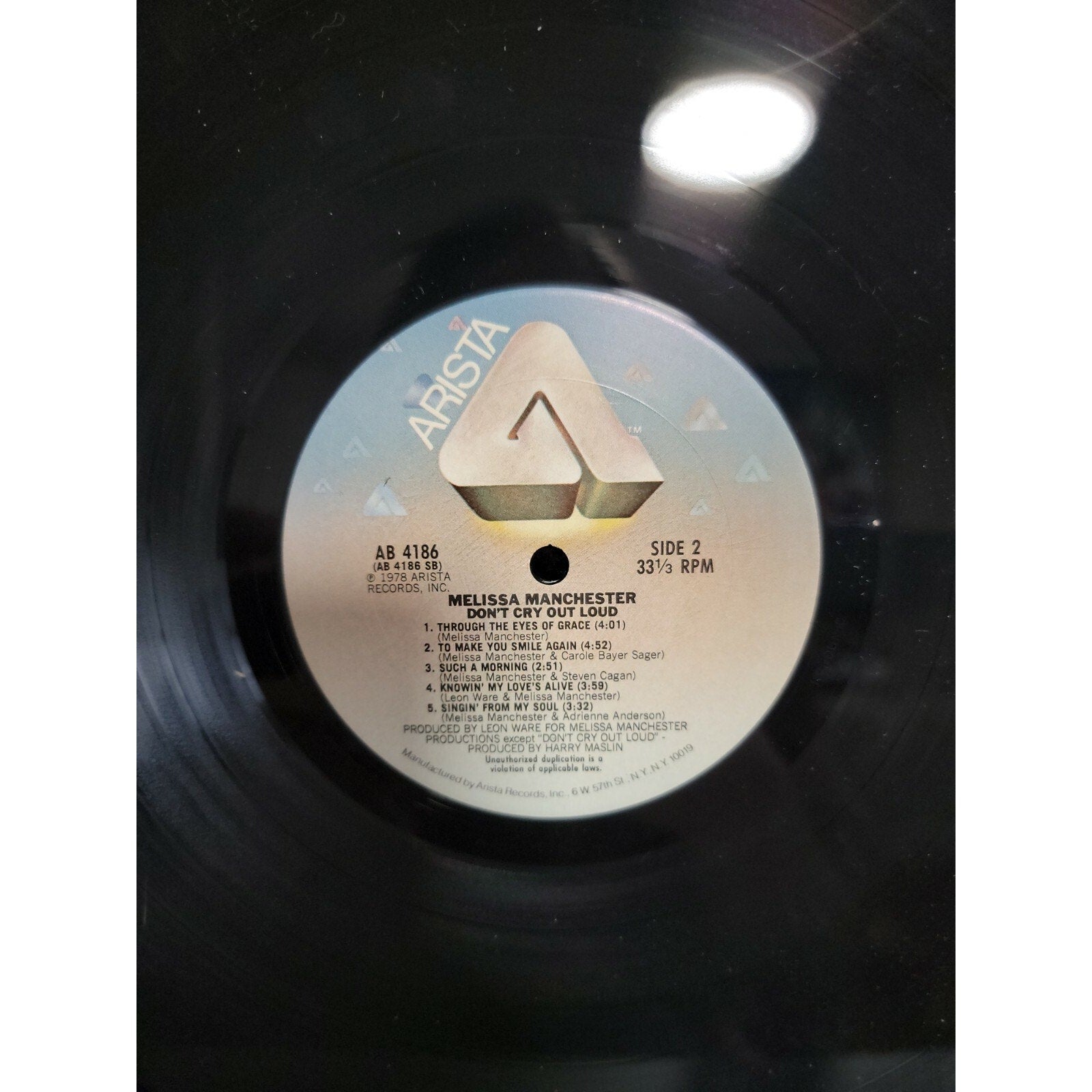 Melissa Manchester – Don't Cry Out Loud (Vinyl)