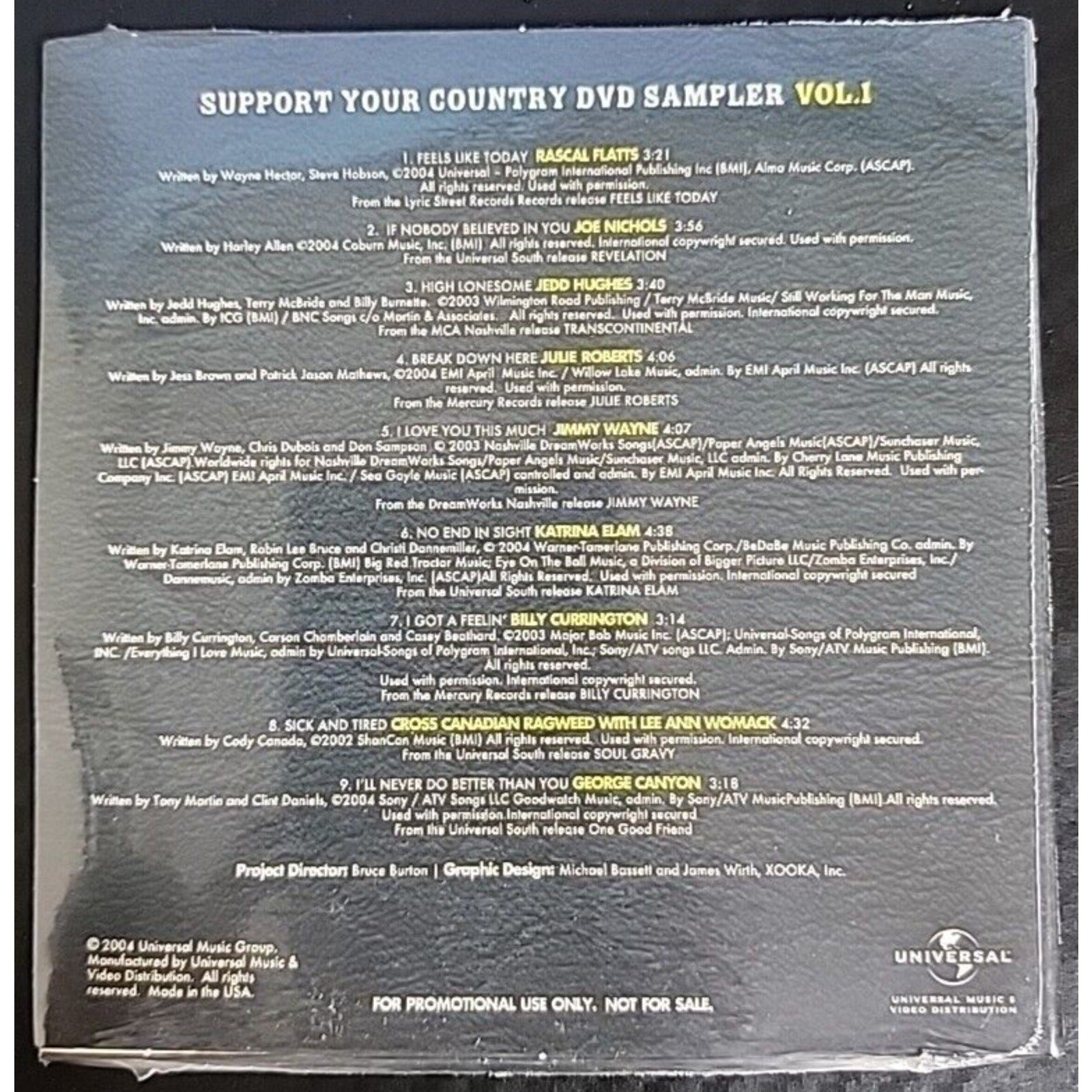 Support Your Country Limited Edition DVD Sampler Vol.1 *Brand New*