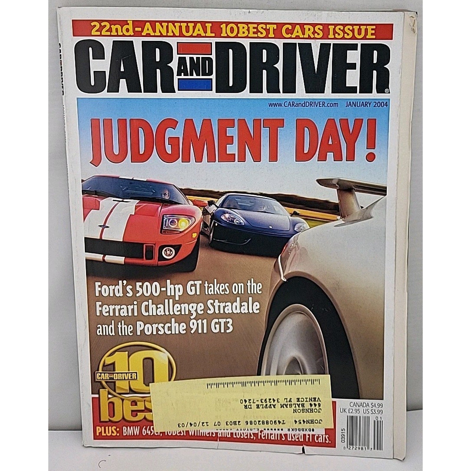 Car And Driver Magazine - January 2004 - Volume 49 Number 7