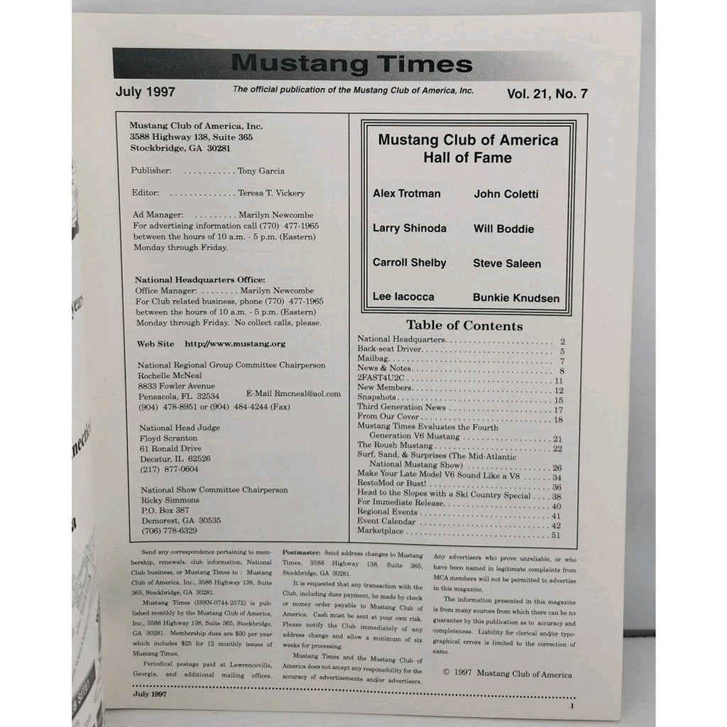 Mustang Times Magazine - July 1997 - Vol. 21 No. 7